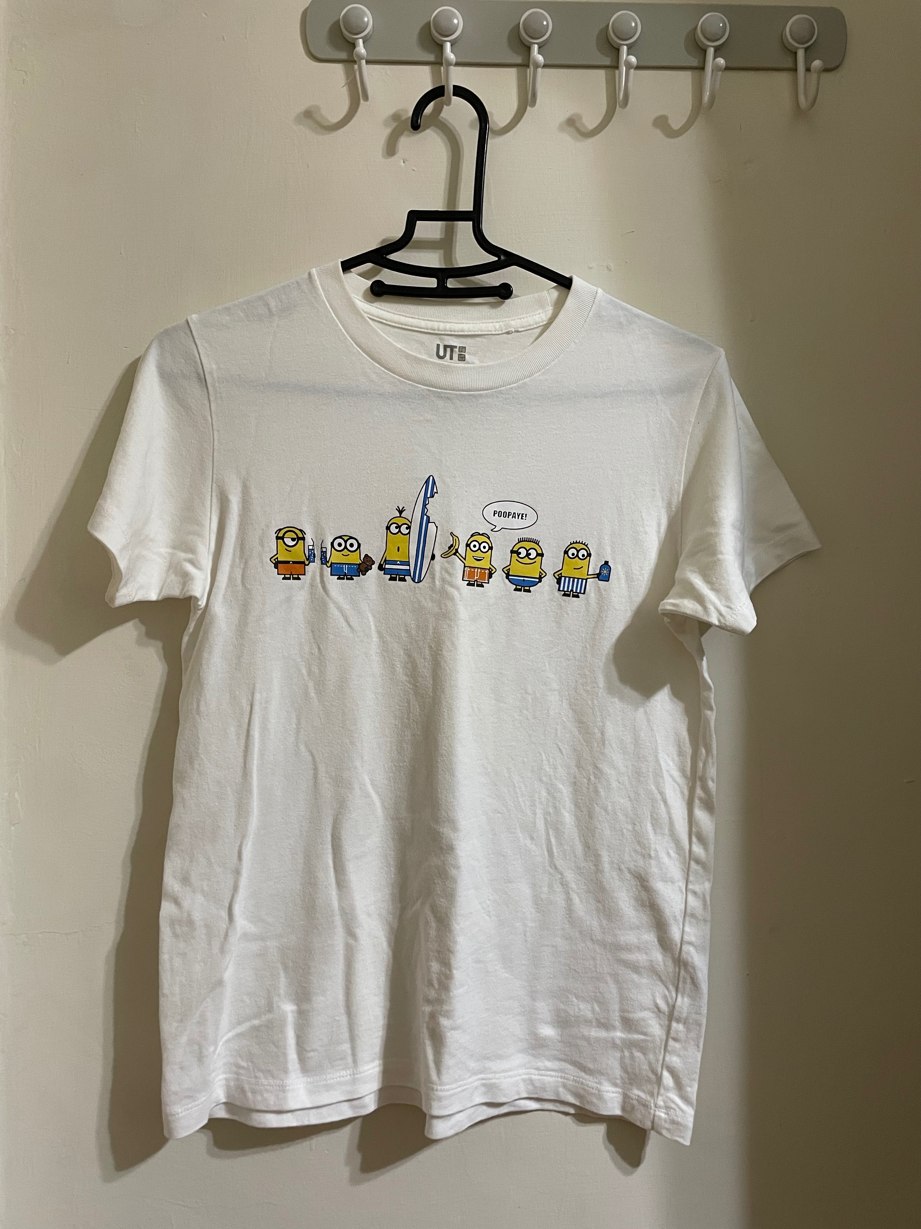 Uniqlo 童裝 小小兵 T恤 白色 短袖 圓領 上衣 150cm