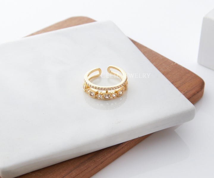 正韓🇰🇷女王鋯石白k金溫柔戒指