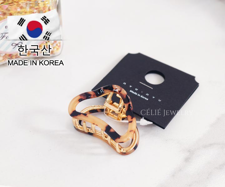 正韓🇰🇷 뉴뉴nyunyu 豹紋雲朵法式髮夾