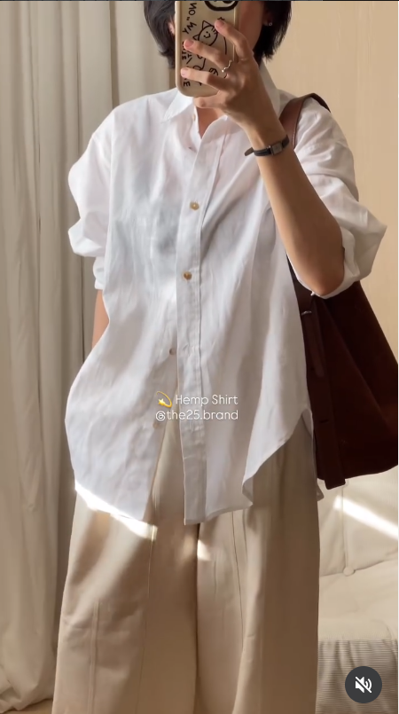 the25 棉麻襯衫 + Linen Belt Trousers亞麻寬褲（非純麻）