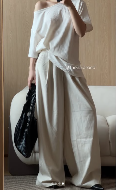 Linen Wide Pants 亞麻原色寬褲（非純麻）