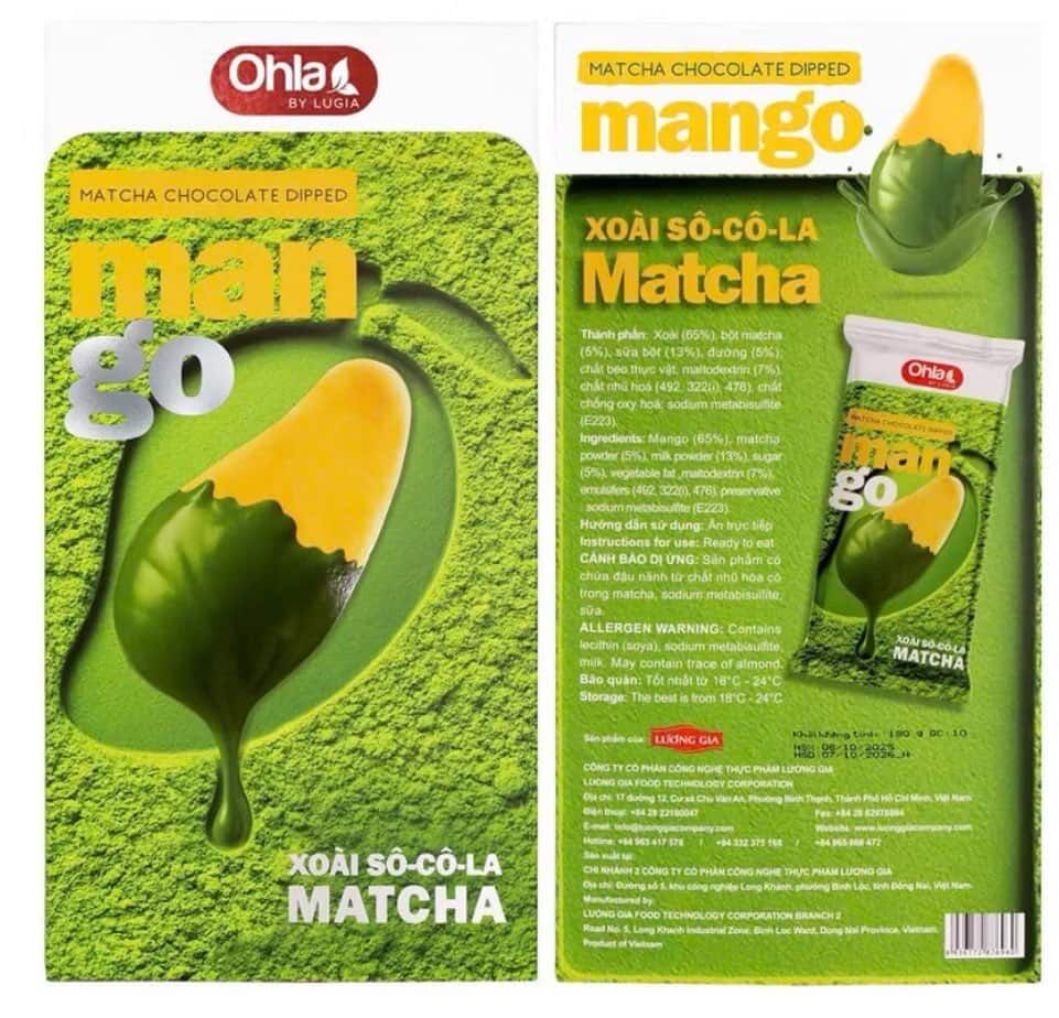 Ohla 抹茶白巧克力芒果乾
