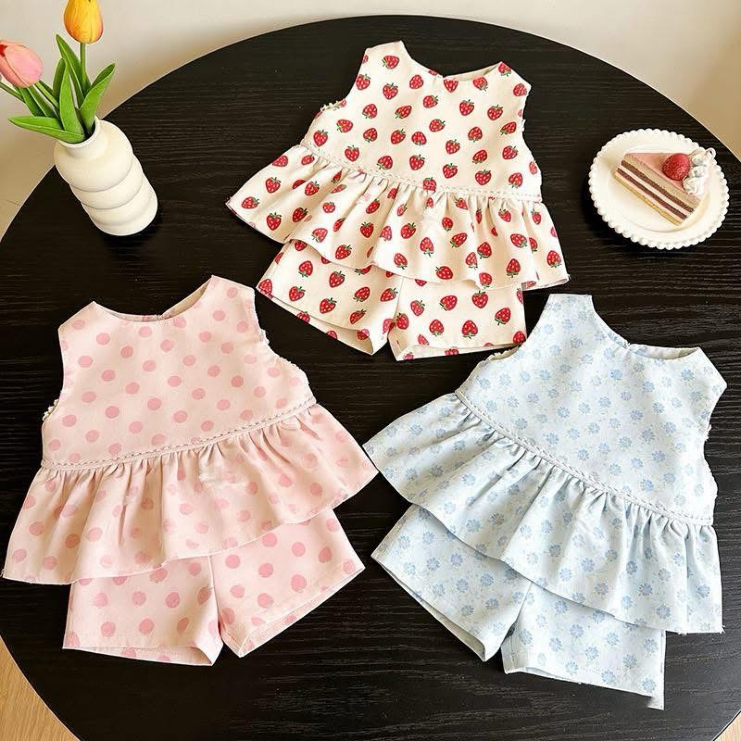 甜美無袖套裝兩件組
