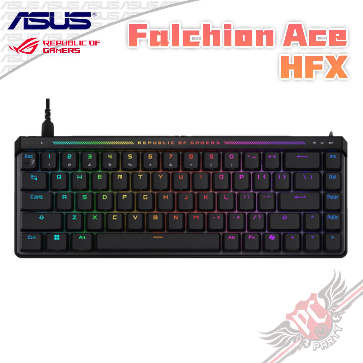 PC PARTY 華碩 ASUS ROG Falchion Ace HFX磁軸 有線電競鍵盤 RT