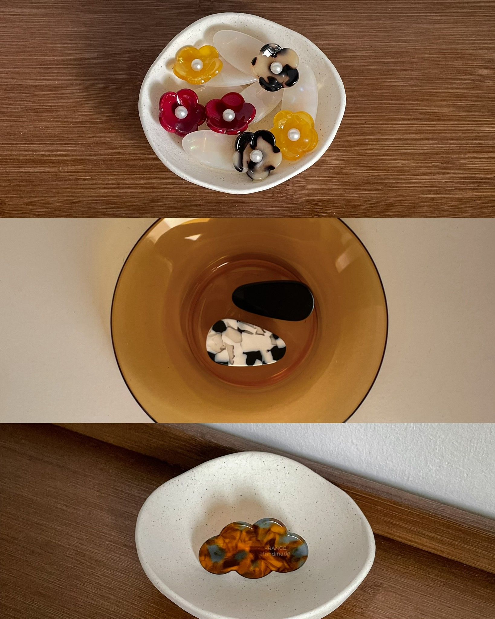 Pangkupangku 韓系壓克力小花雲朵水滴髮夾