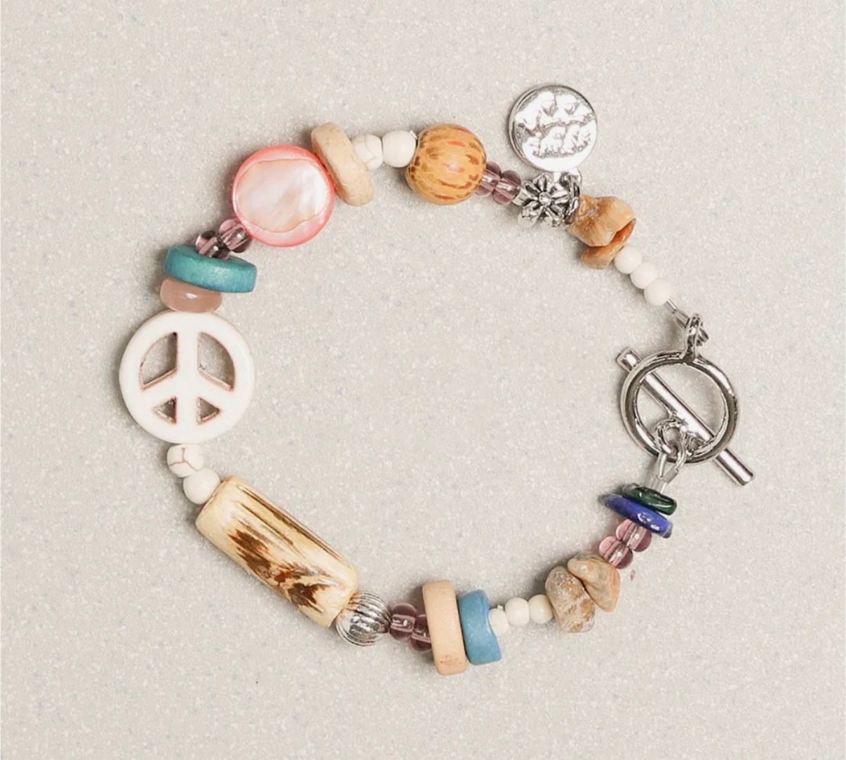 towtow.archive KEONHO同款 手鏈 Peacemark Symbol Bracelet （Ivory）
