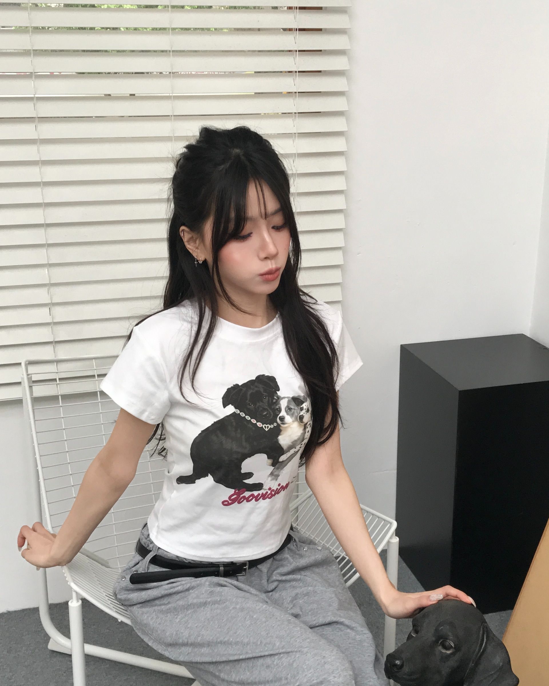 𝑷𝒐𝒏𝒚𝒐 不撞款.ᐟ‪‪‪.ᐟ‪‪‪可愛小狗貼貼印花小T
