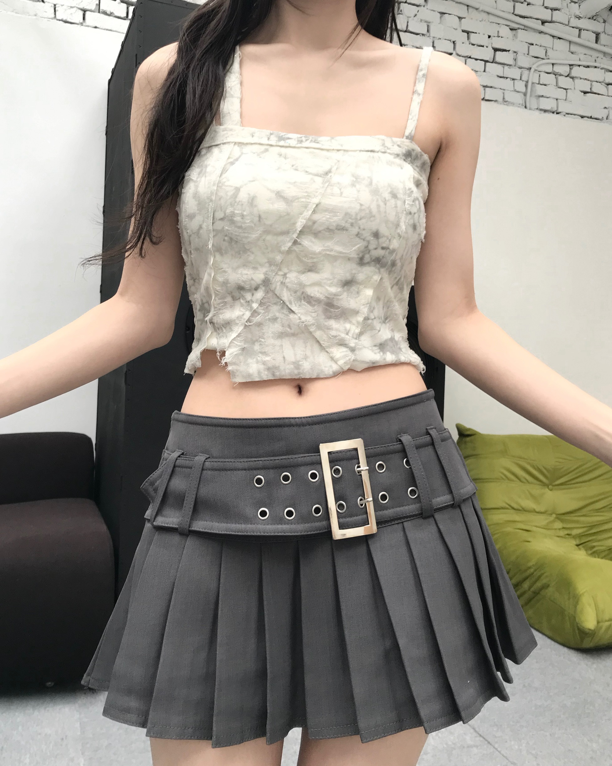 𝑷𝒐𝒏𝒚𝒐 寬腰帶百褶短裙