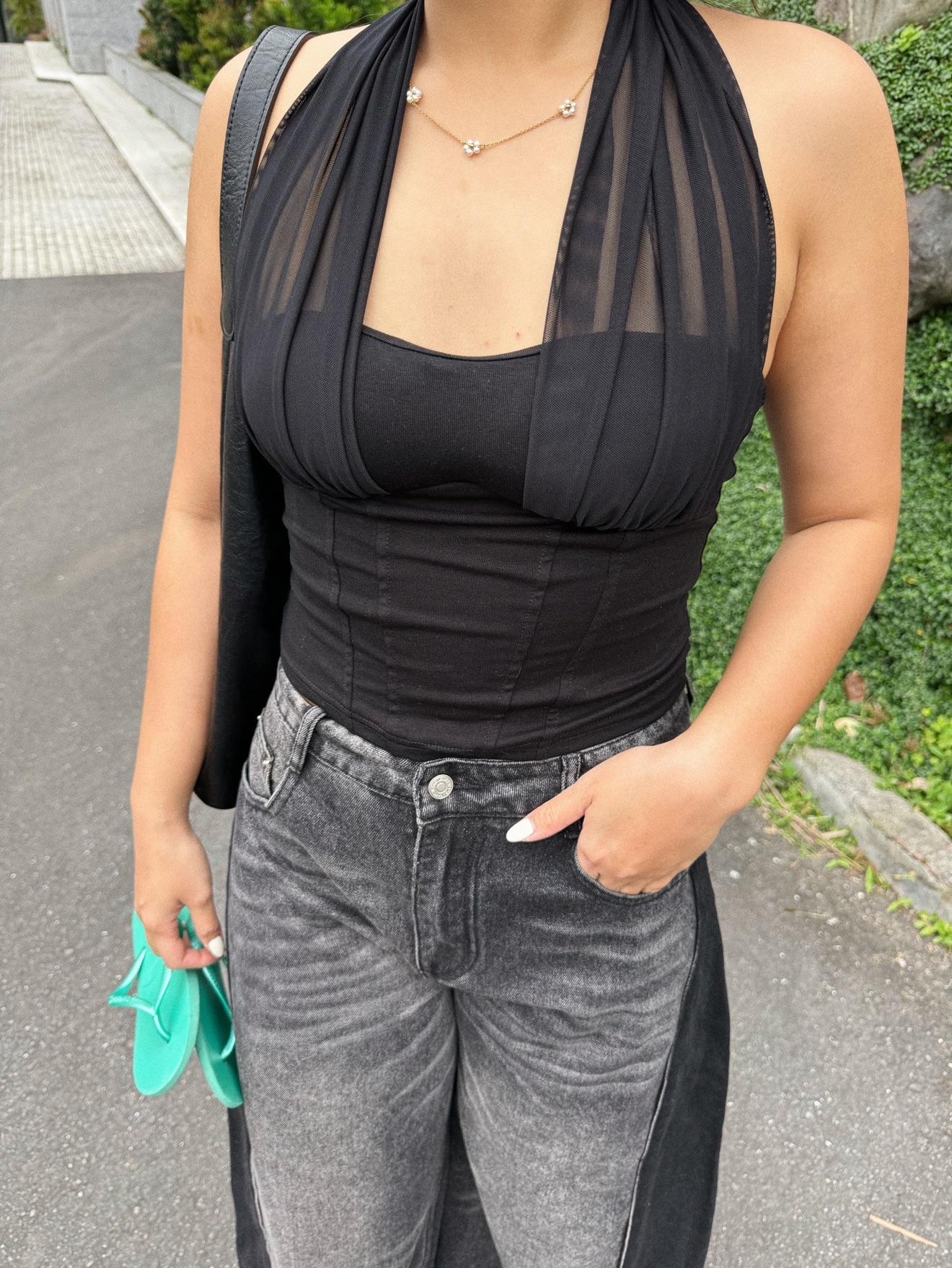 歐美網紗繞脖自帶胸墊背心 彈力棉 bratop 辣妹款 馬甲腰線