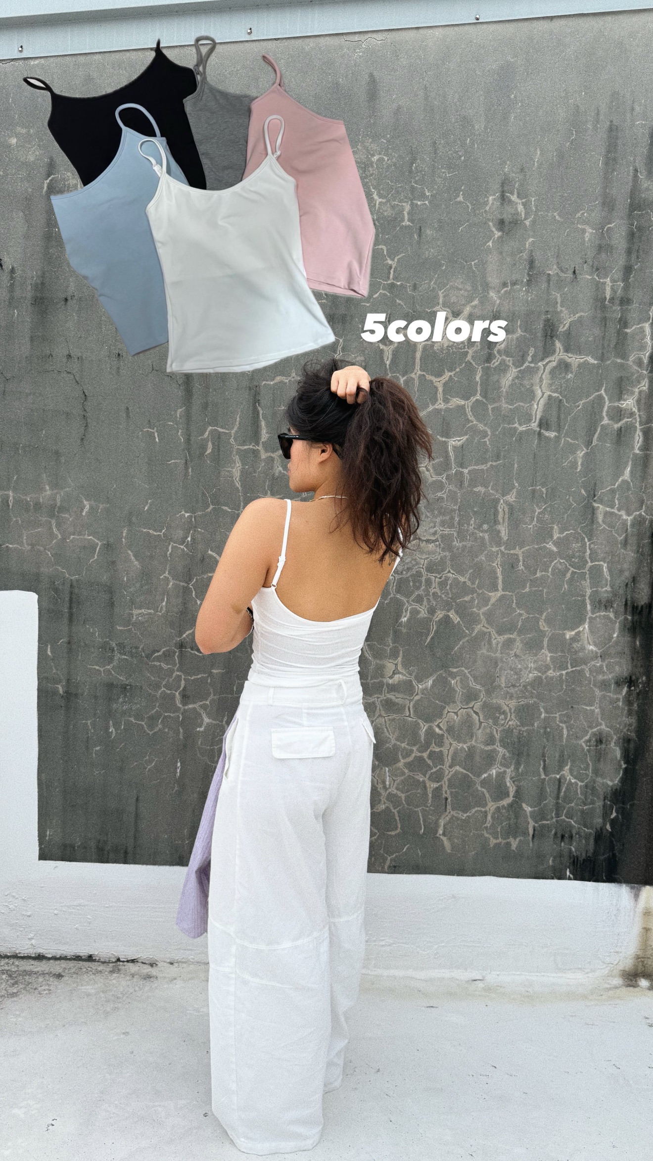 美背彈力棉自帶胸墊背心 內襯涼感胸墊 肩帶可調整