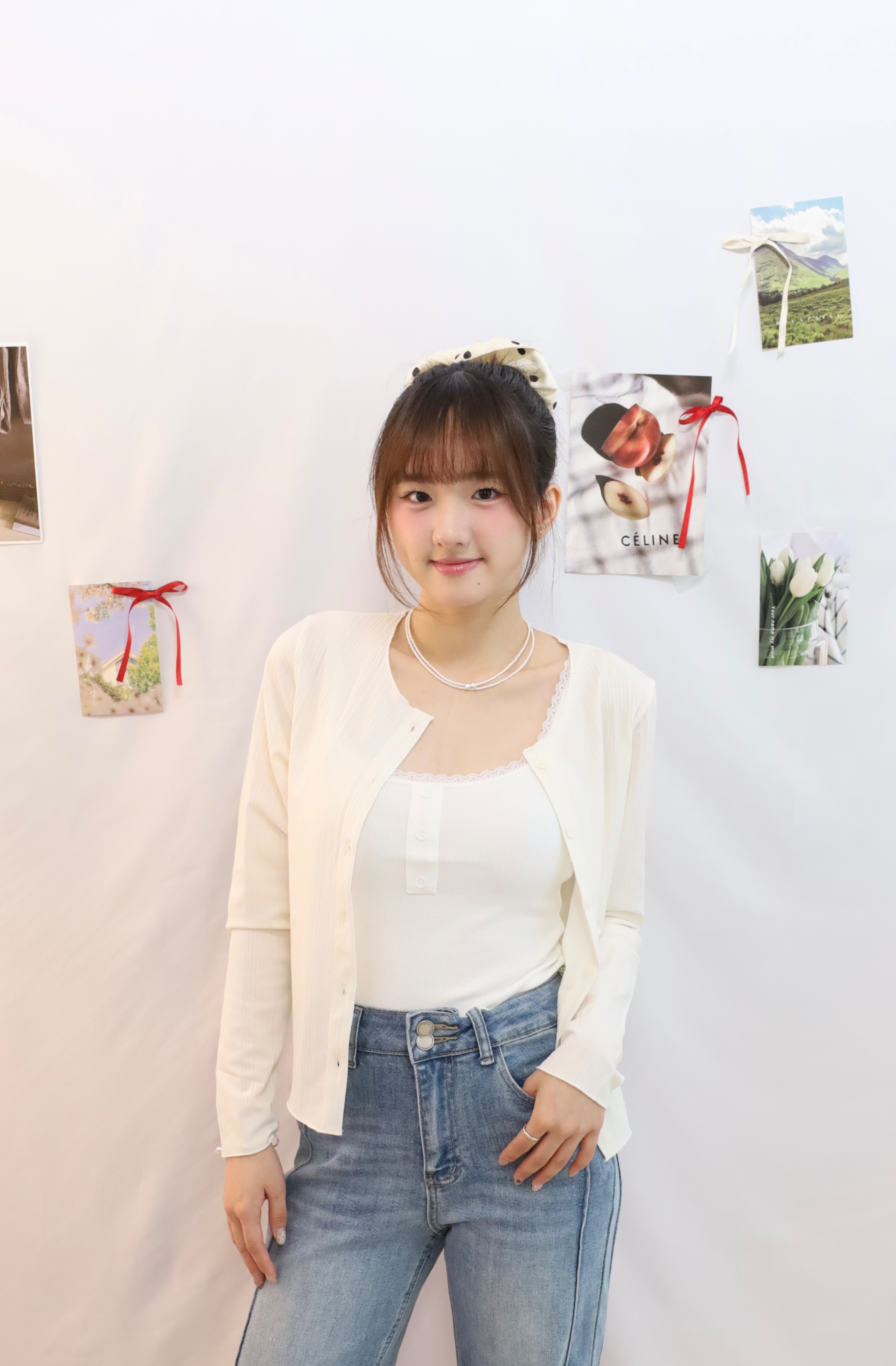A07［正韓］豎紋輕薄·長袖罩衫