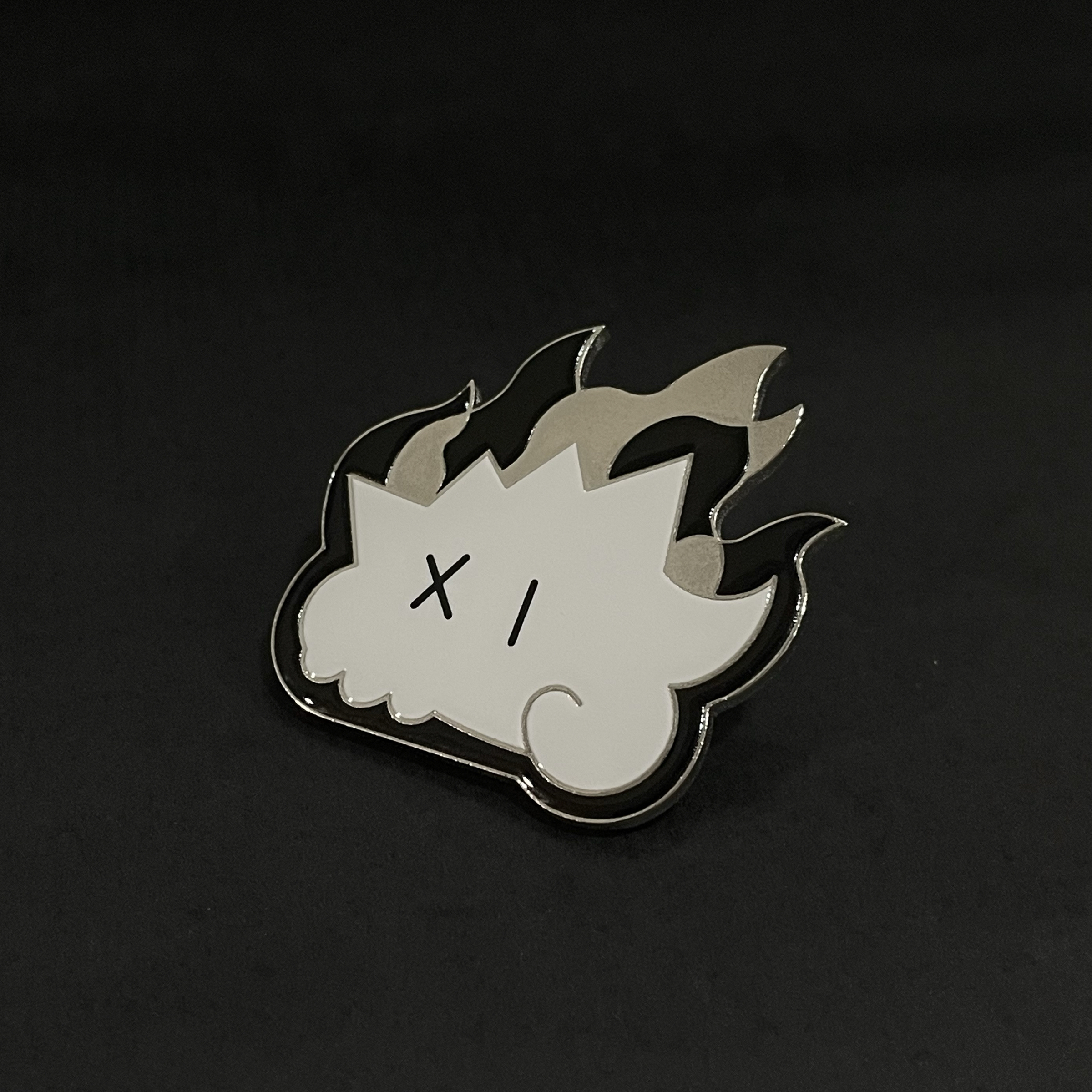 火焰骷髏 （Fire Skull）-金屬徽章 （免運）