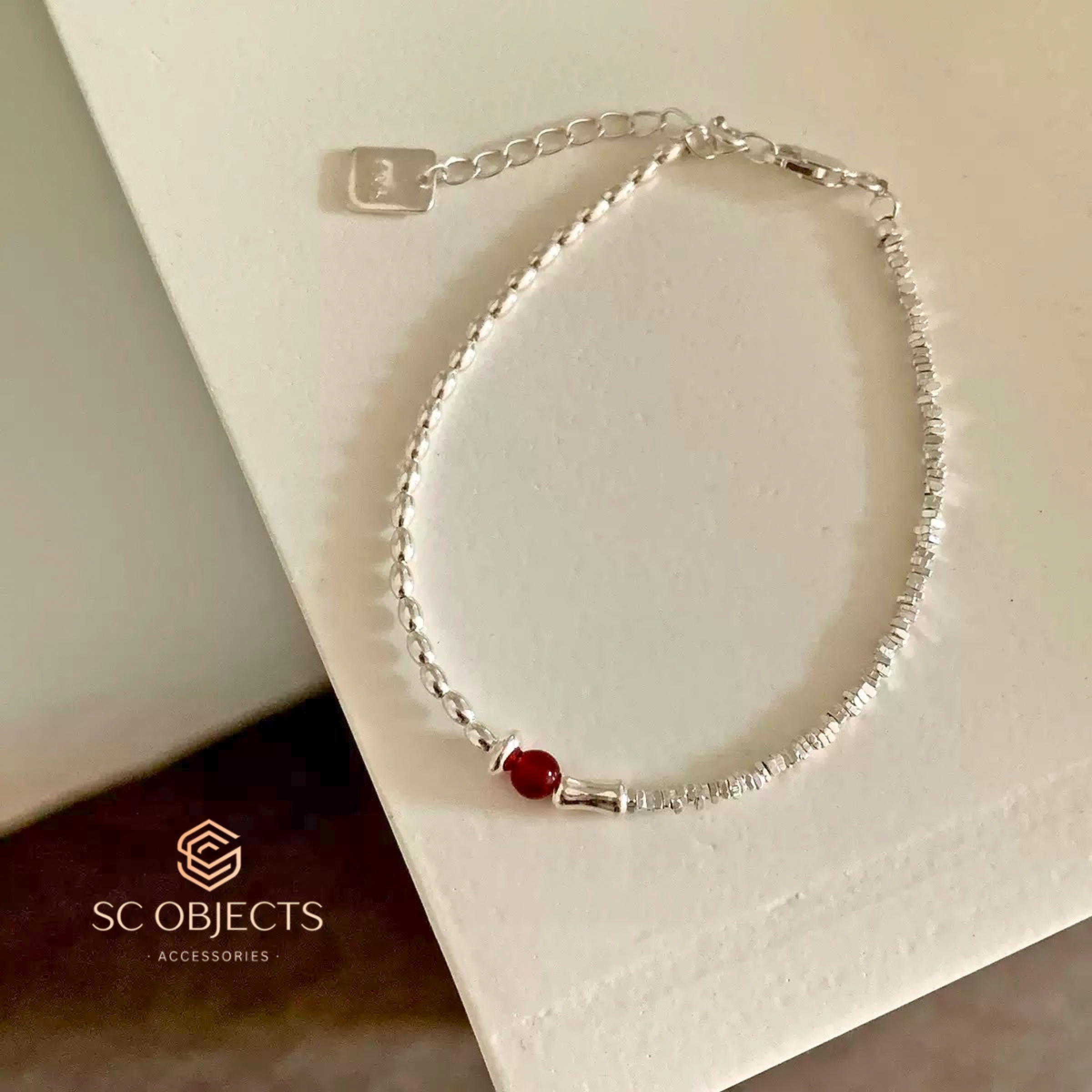 SC Objects|飾宸 預購款925純銀紅瑪瑙手鏈｜氣質百搭簡約輕奢日常款
