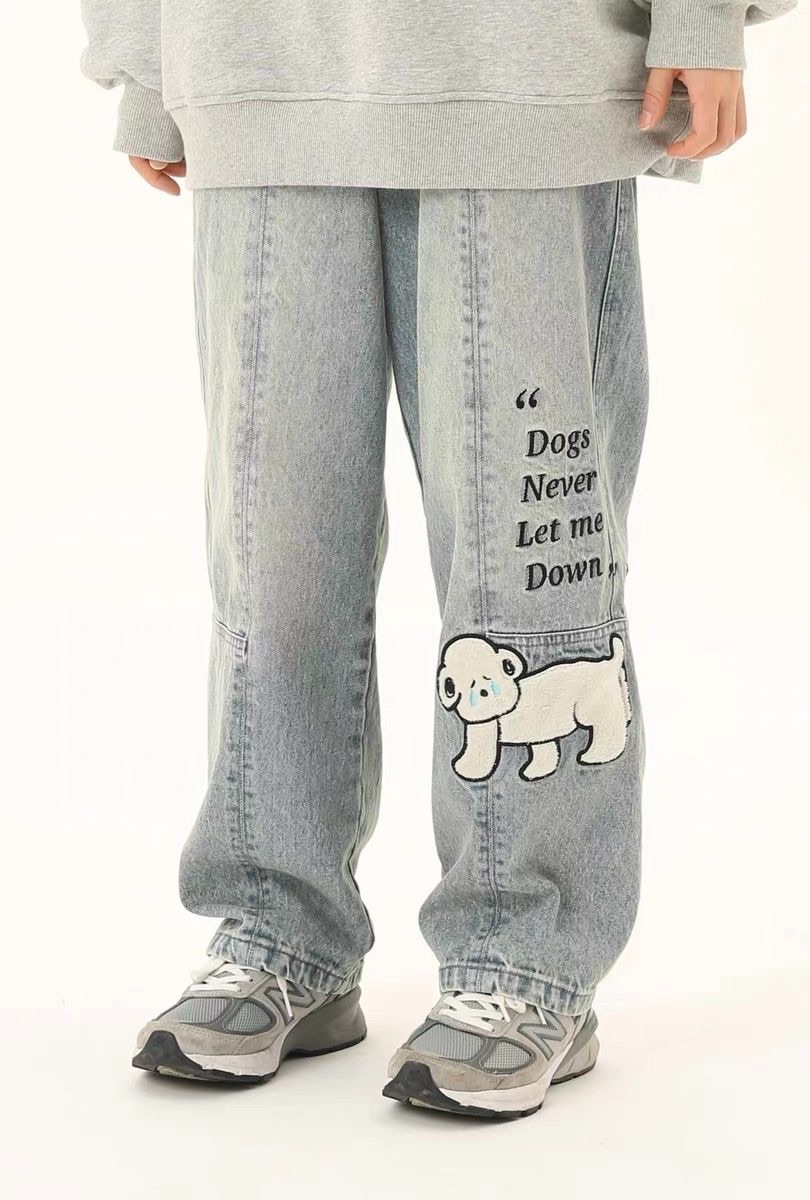 刺繡狗狗牛仔褲🐶