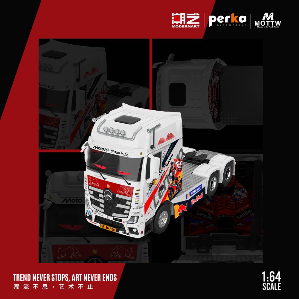 時光TimeMicro × Perka 聯名款 1:64 賓士拖掛車頭