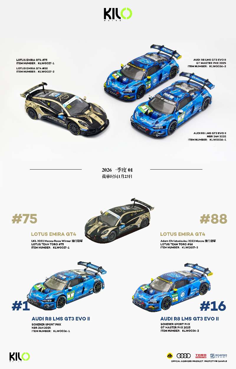 KILOworks 1/64 合金賽車系列