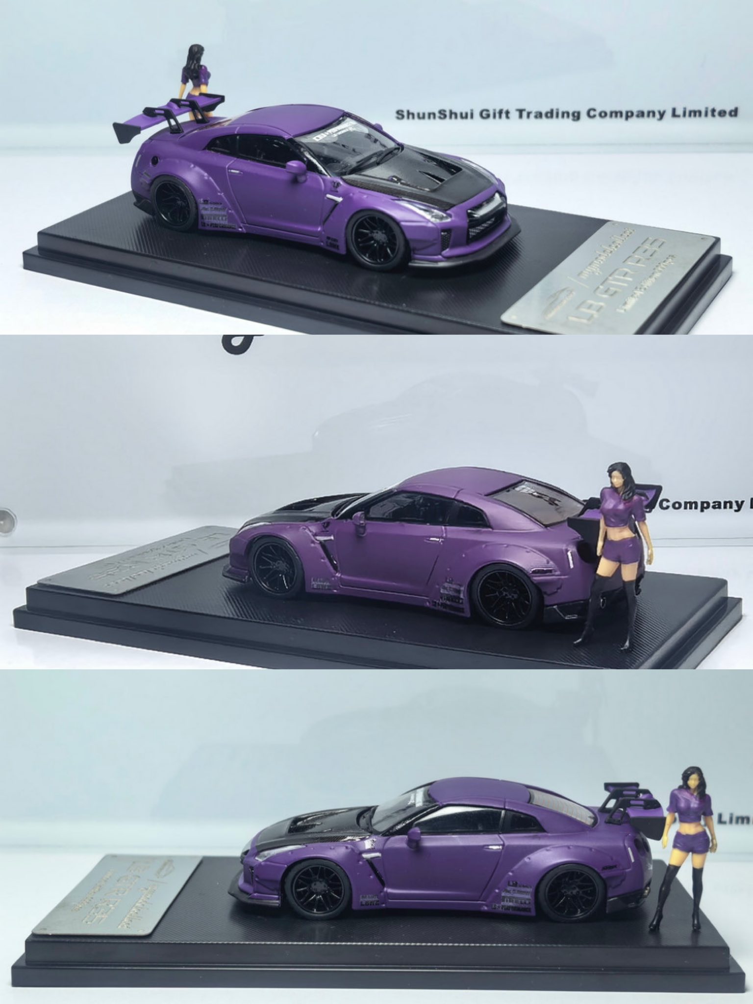 MC 1/64 LB GTR35 啞紫/碳蓋色塗裝+附送人偶