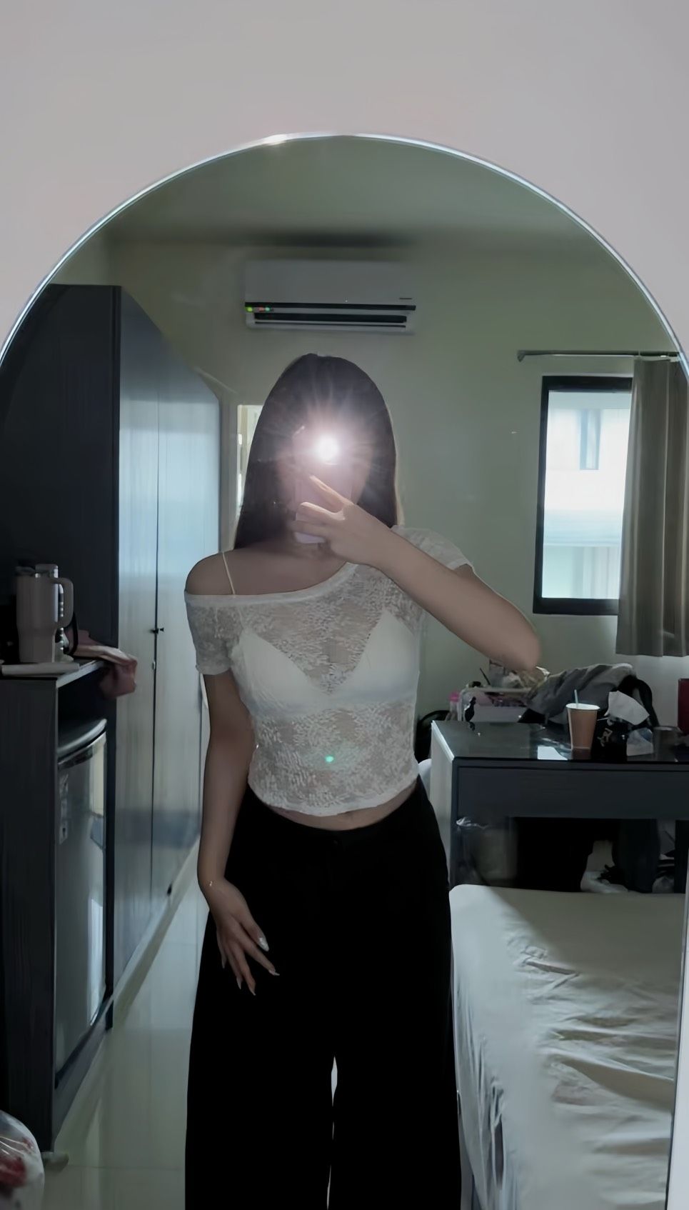 ｜HSUCH closet｜斜肩蕾絲兩件套 #Top