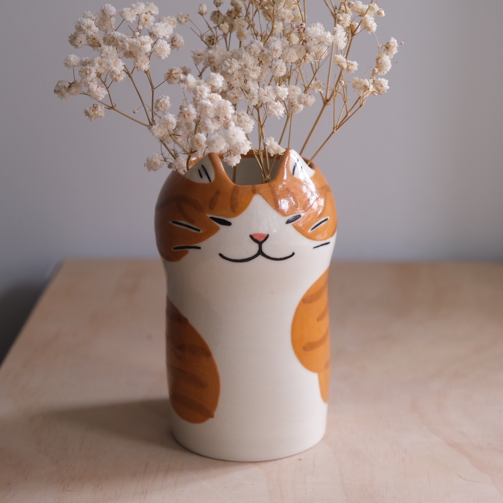Yycat 橘白貓花器6