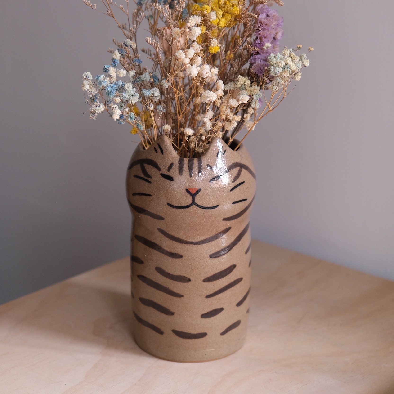 Yycat 虎斑貓花器6