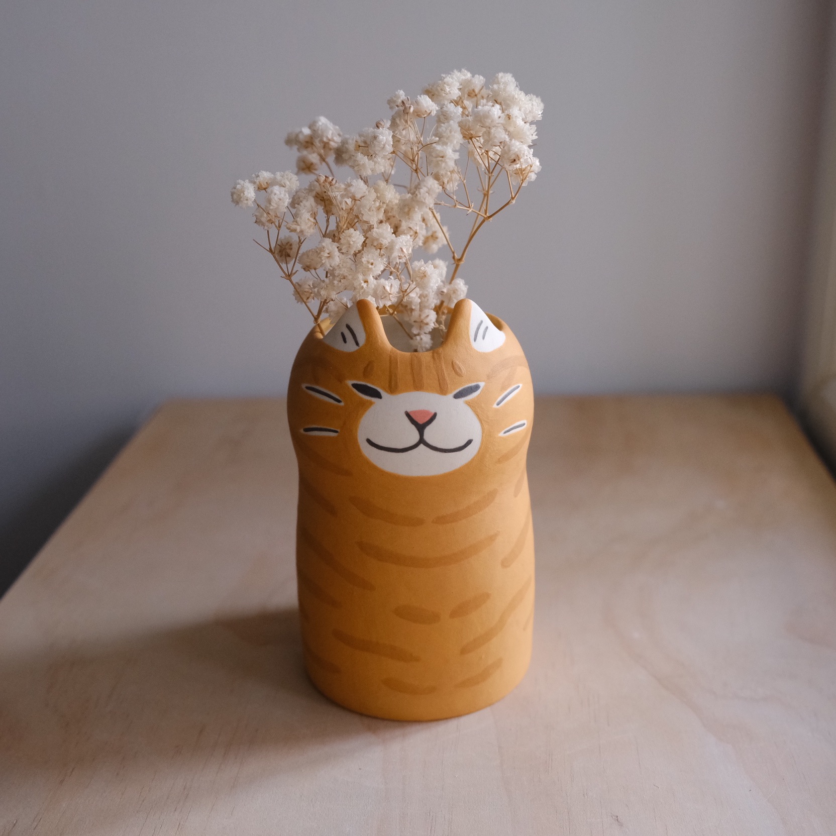 Yycat 橘貓花器 霧面無釉