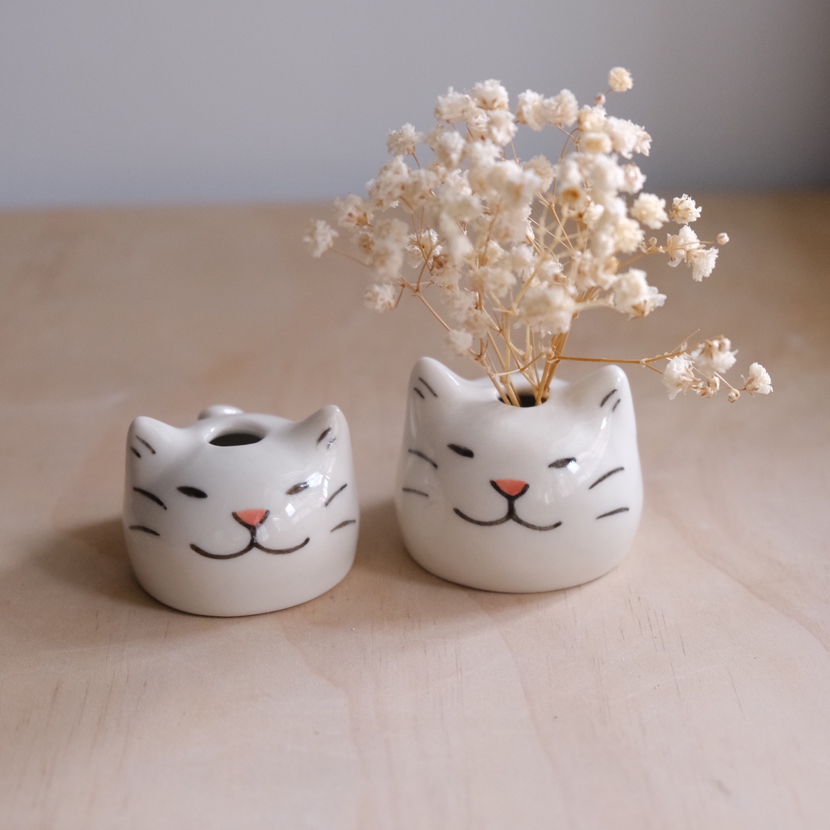 Yycat 迷你白貓花器1、2