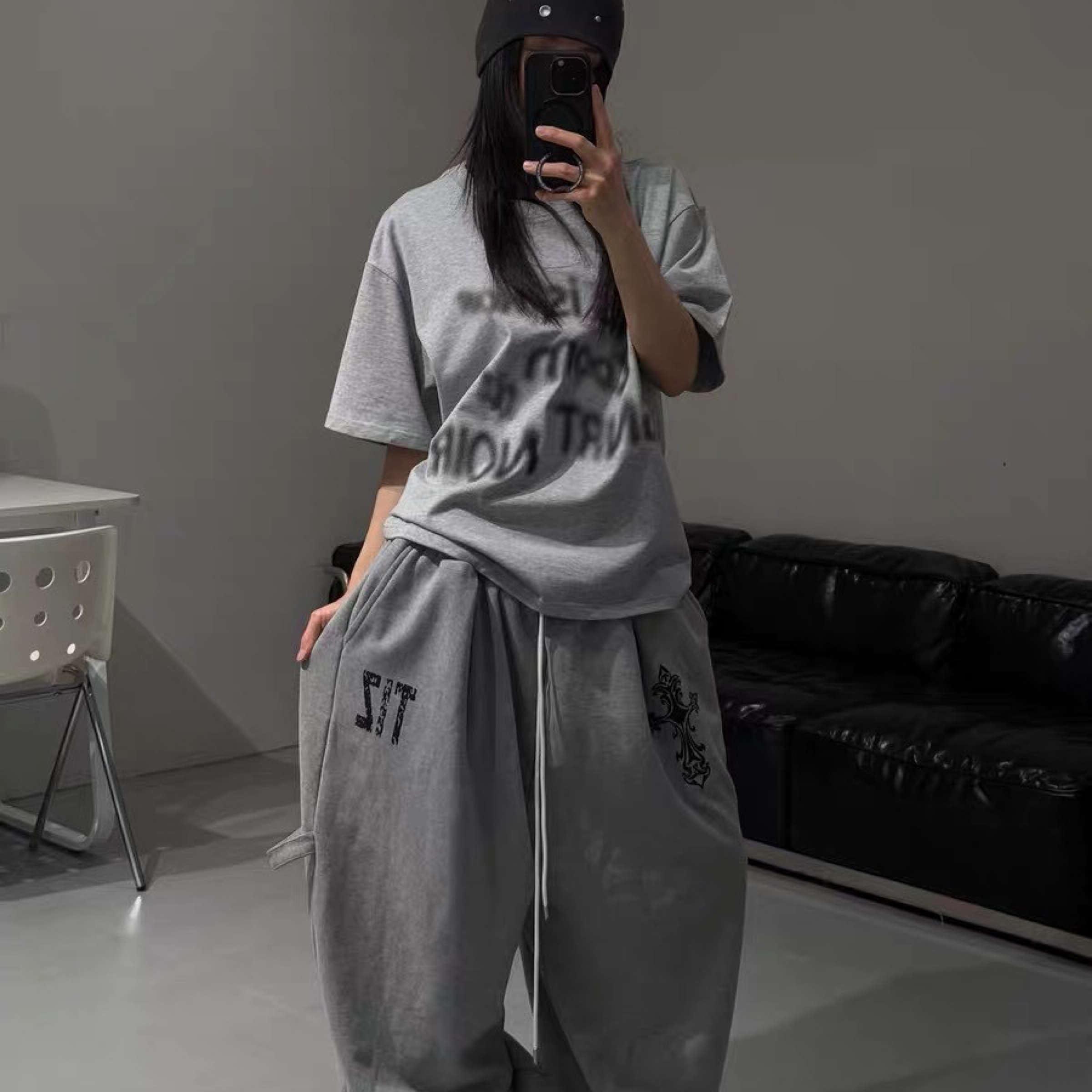 歌德十字圖騰棉褲