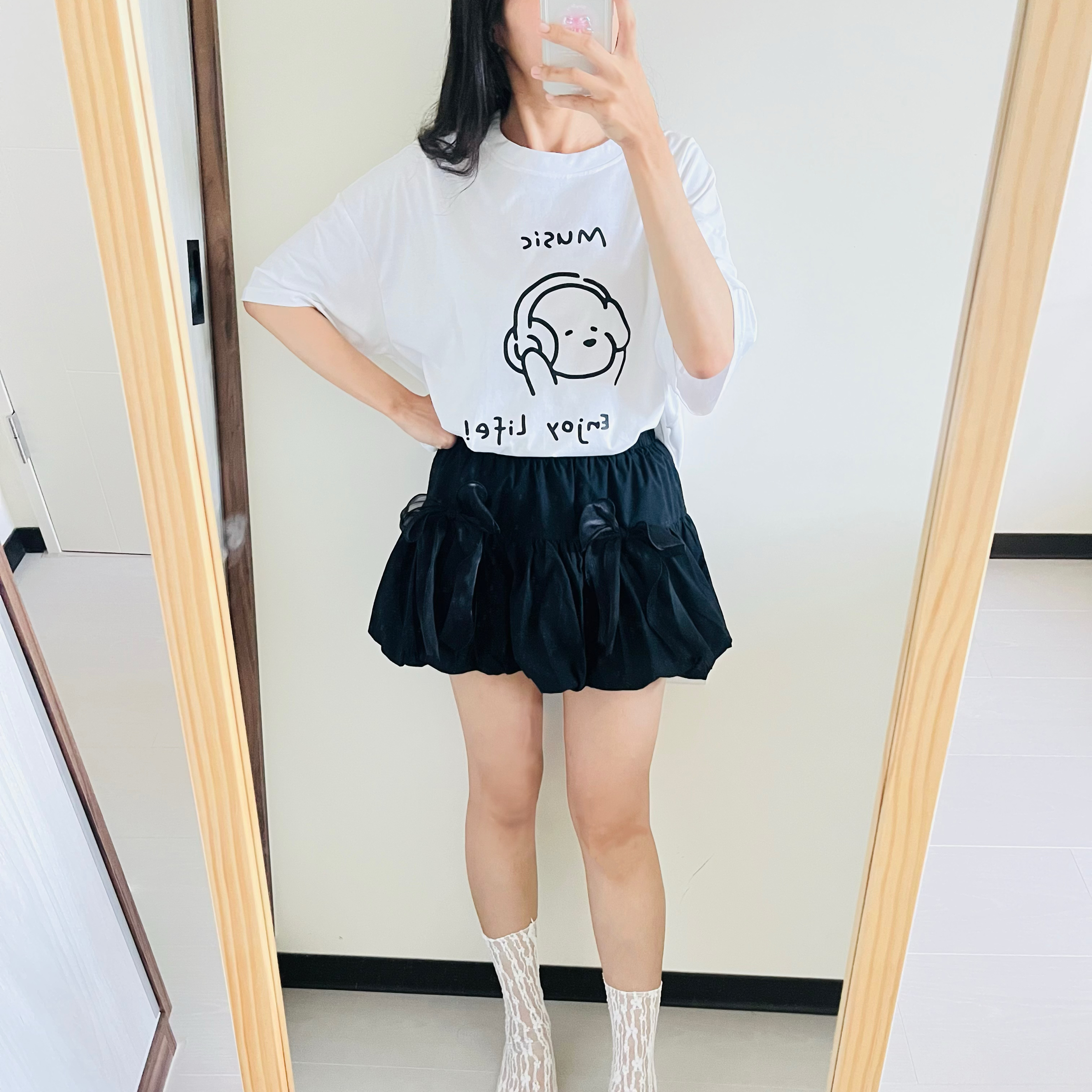 ✦緞帶蝴蝶結花苞裙