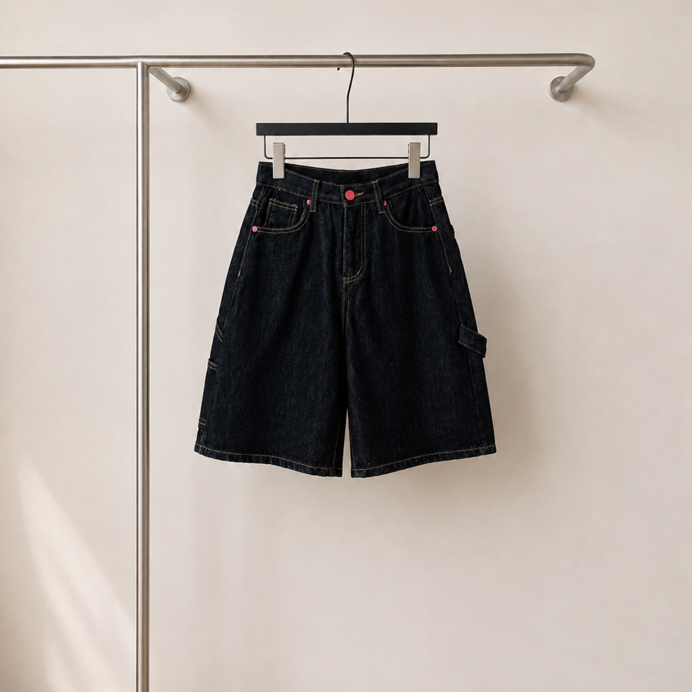 8月新品♡愛心口袋五分牛仔褲