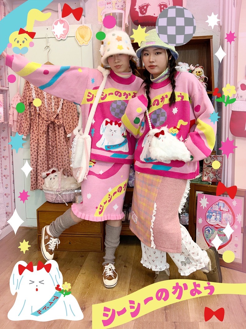 可愛白色歌姬小狗毛衣