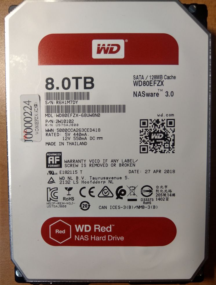 3. WD 3.5吋 5400轉 8TB NAS硬碟