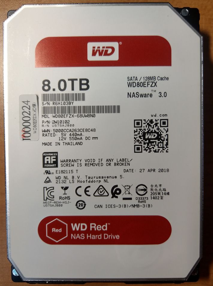 2. WD 3.5吋 5400轉 8TB NAS硬碟