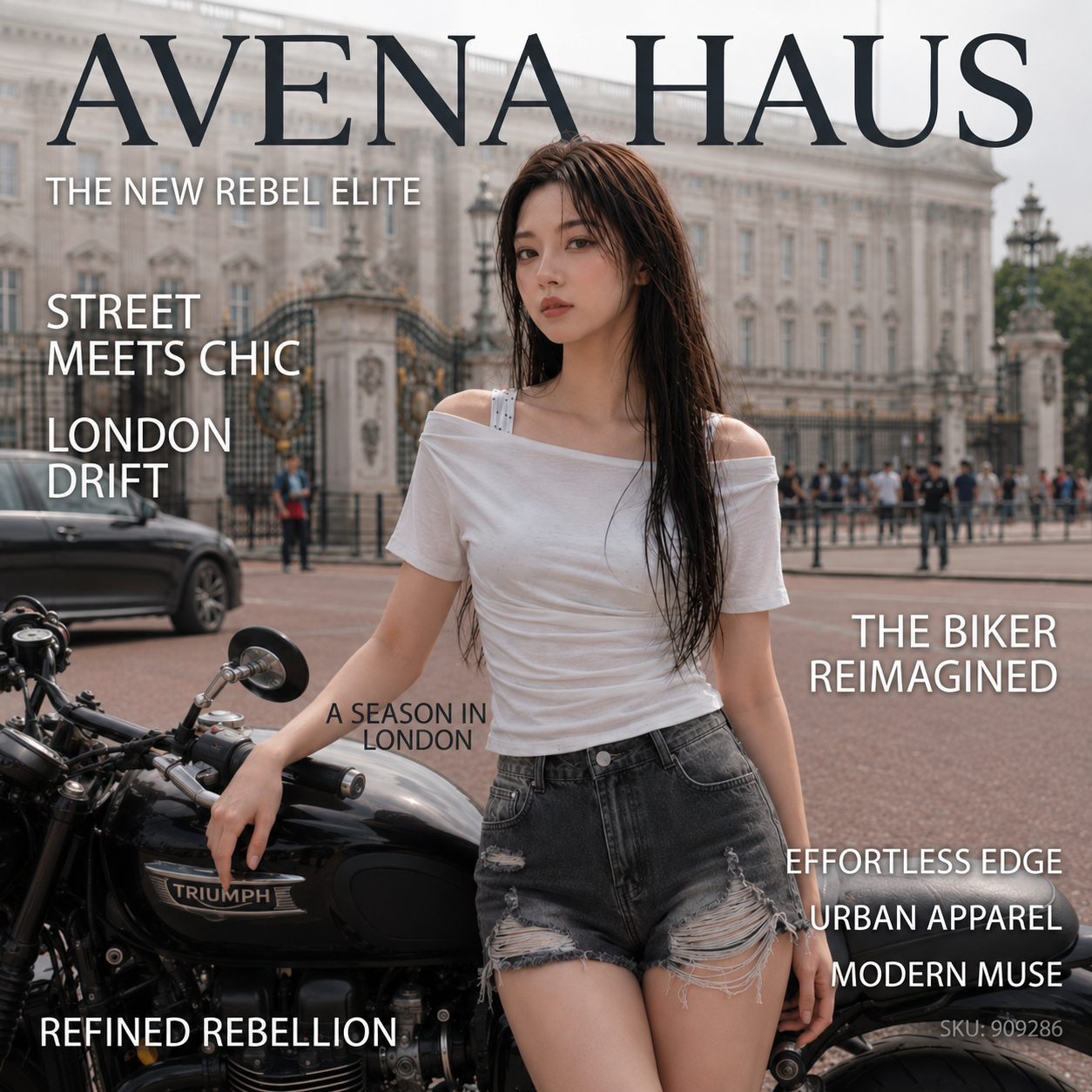 AVENA HAUS 水洗牛仔抓破短褲NO.909286