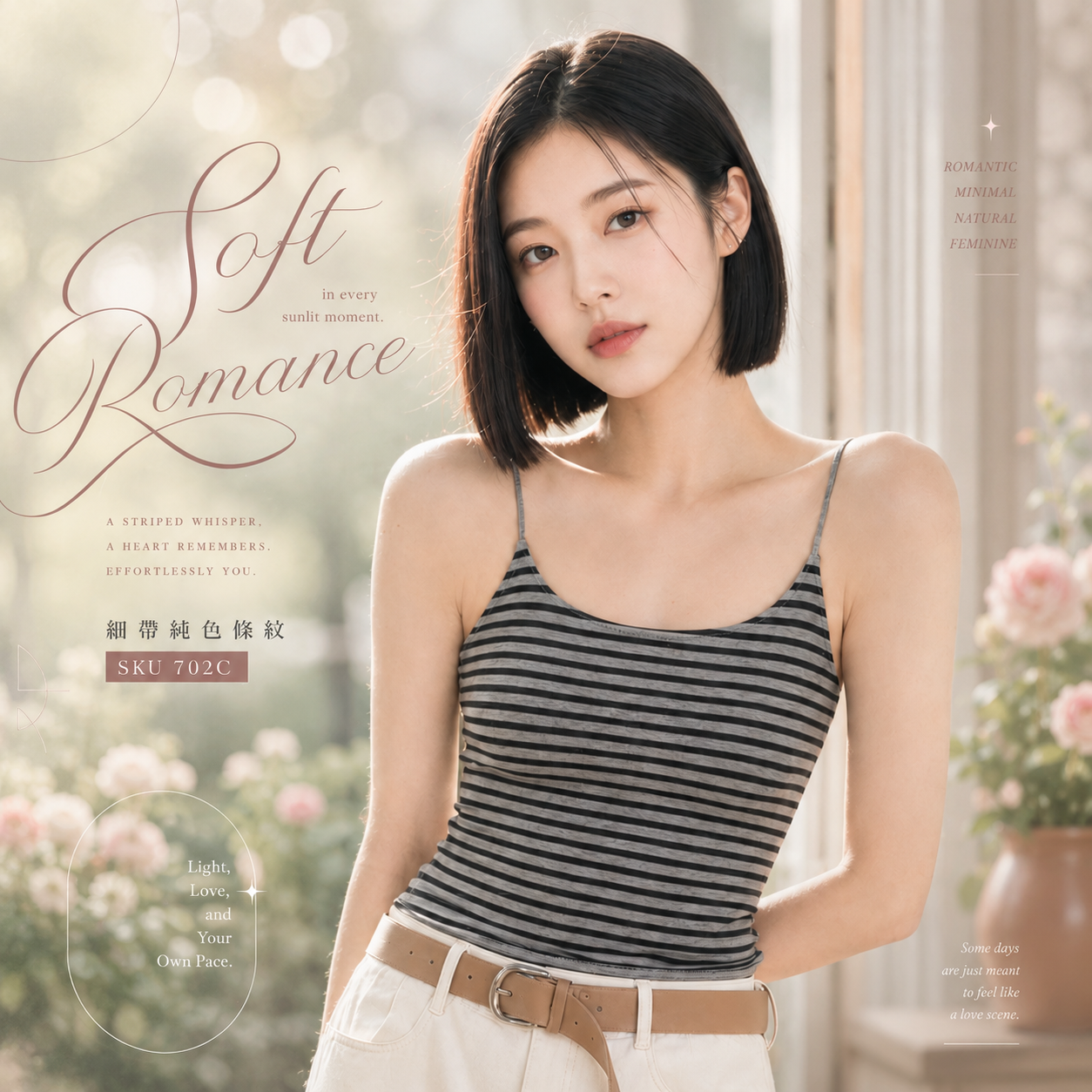 Avnean Haus 細帶條紋純色BRA SKU702C