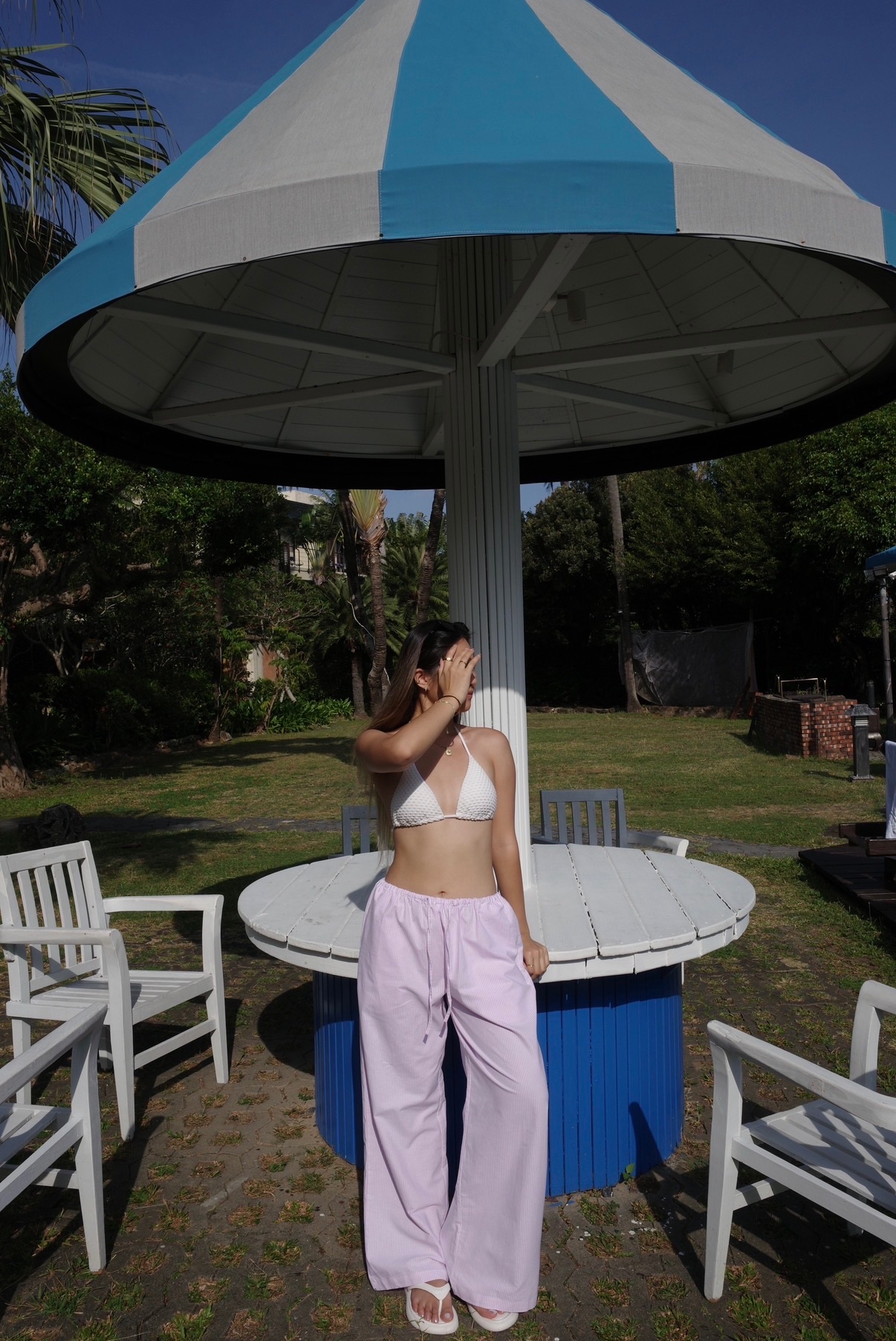 Candy Stripe Pants 🍬🩷 歐美 寬鬆 度假 條紋休閒長褲 粉色條紋長褲