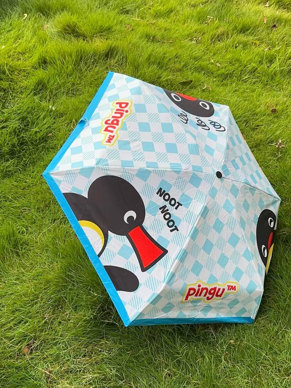 正版聯名🌟Pingu格紋晴雨兩用傘