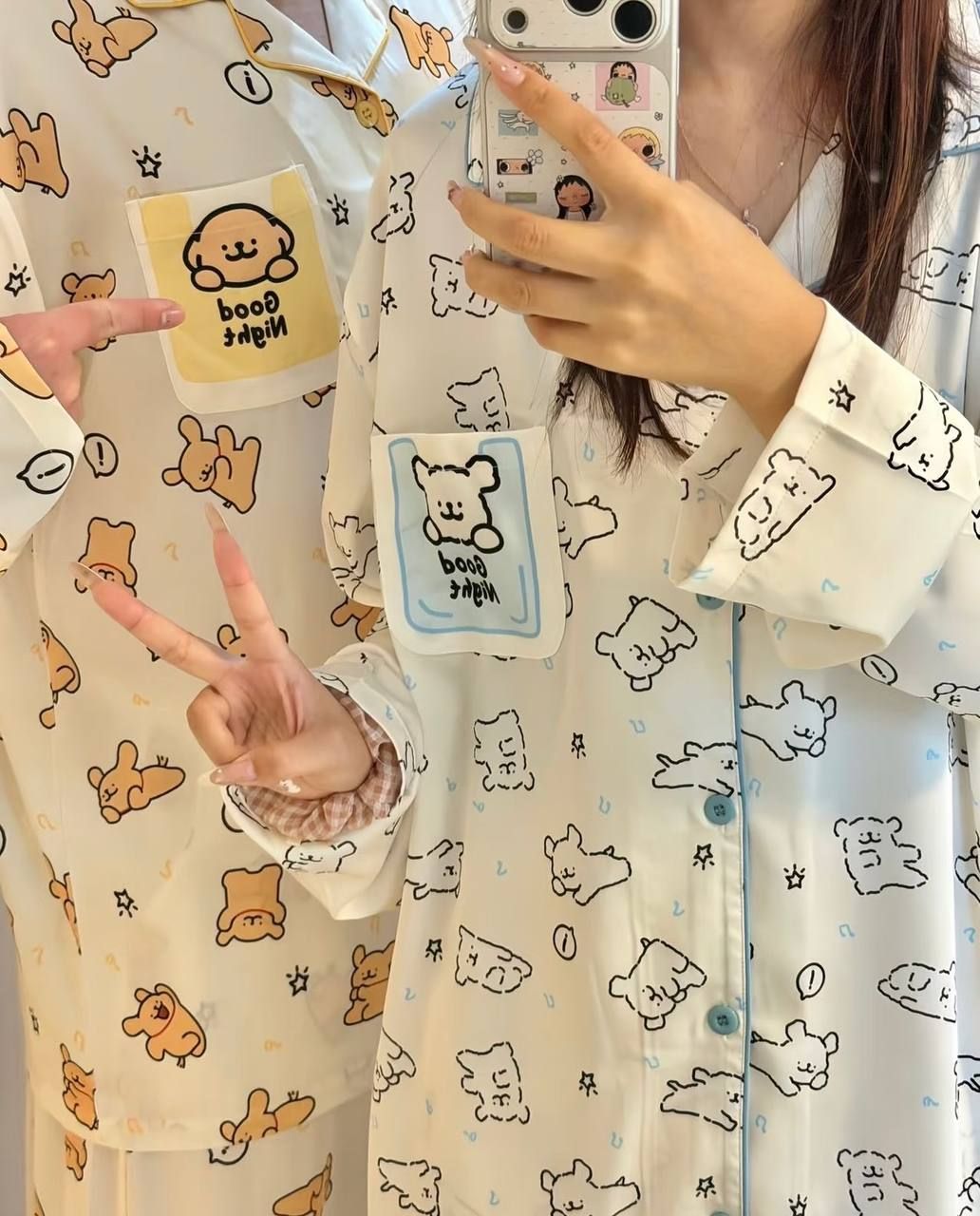 正版授權🌟線條小狗冰絲睡衣