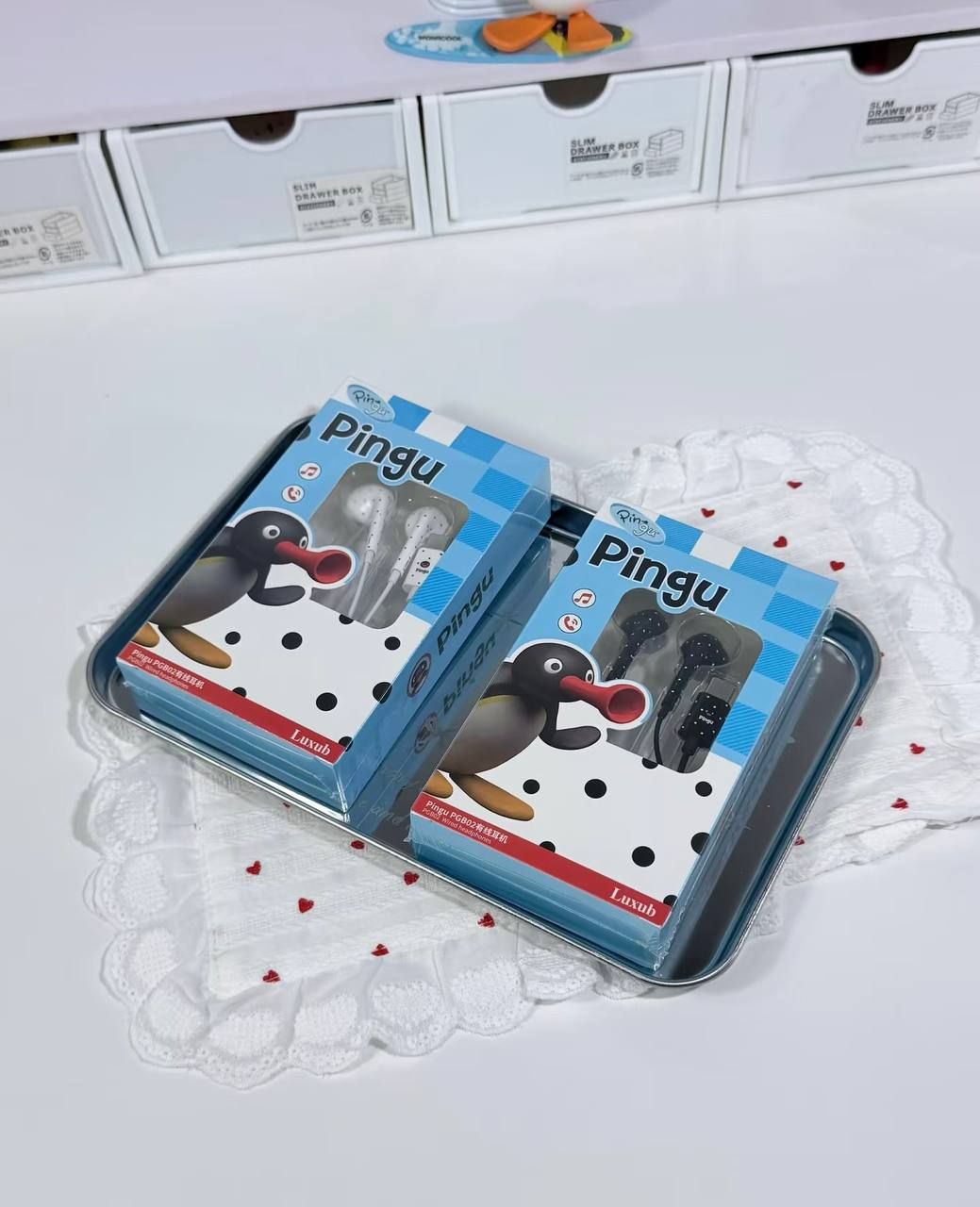 正版授權🌟Pingu波點設計有線耳機