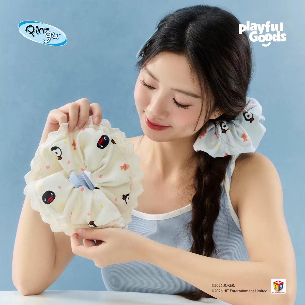 正版授權🌟Pingu印花大腸髮圈