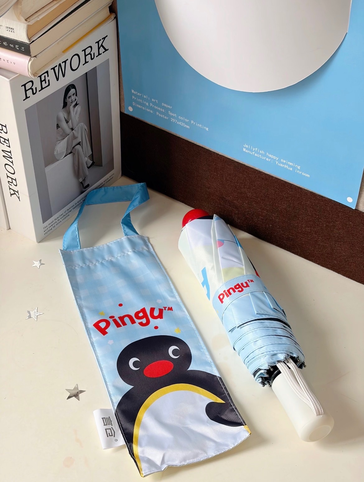 正版授權🌟Pingu蘋果🍎黑膠自動傘