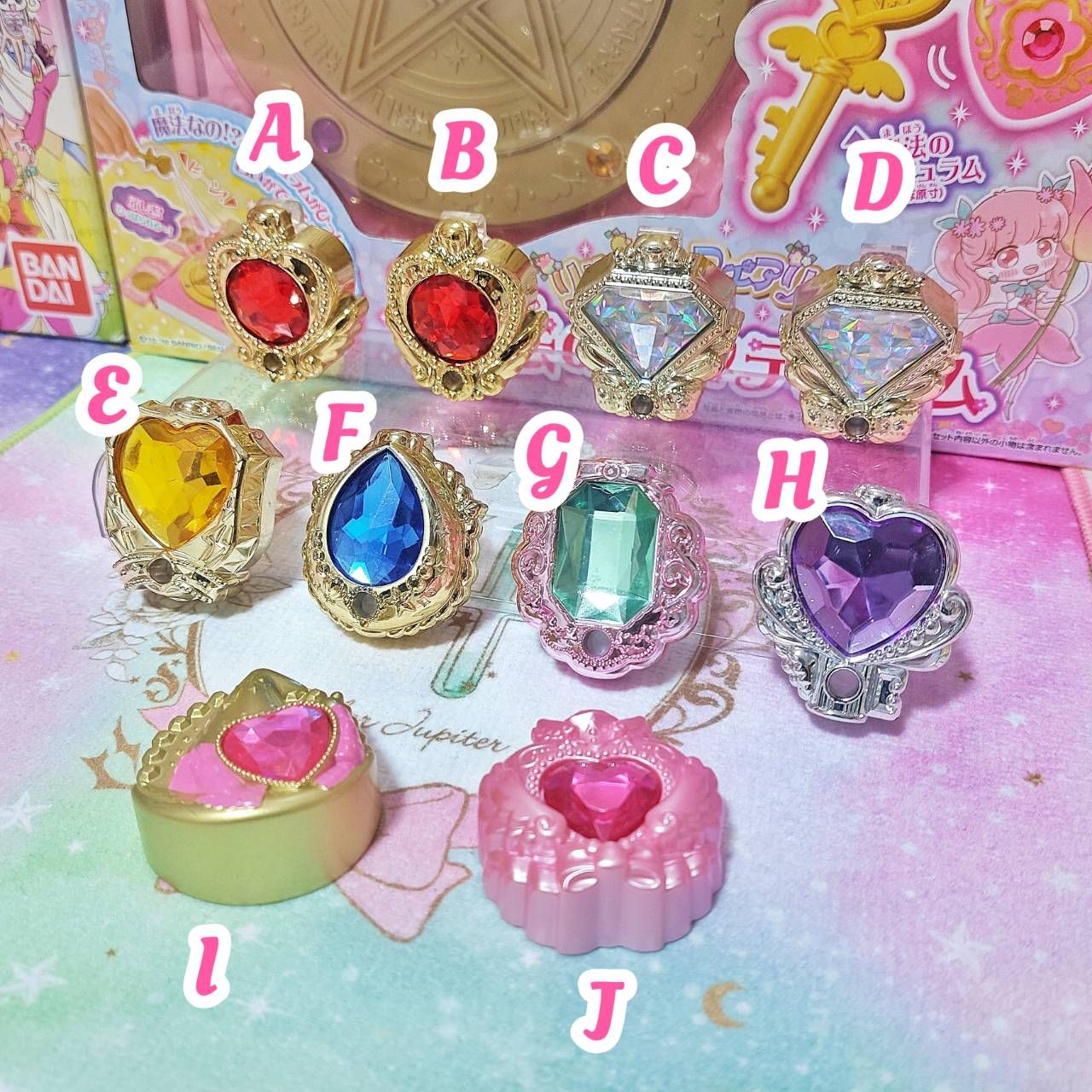 ｜魔法少女的倉儲｜稀有 絕版 魔法使 光之美少女！ 波紋石 鑽石 紅寶石 藍寶石 黃寶石 粉紅電氣石 紫水晶 萬代