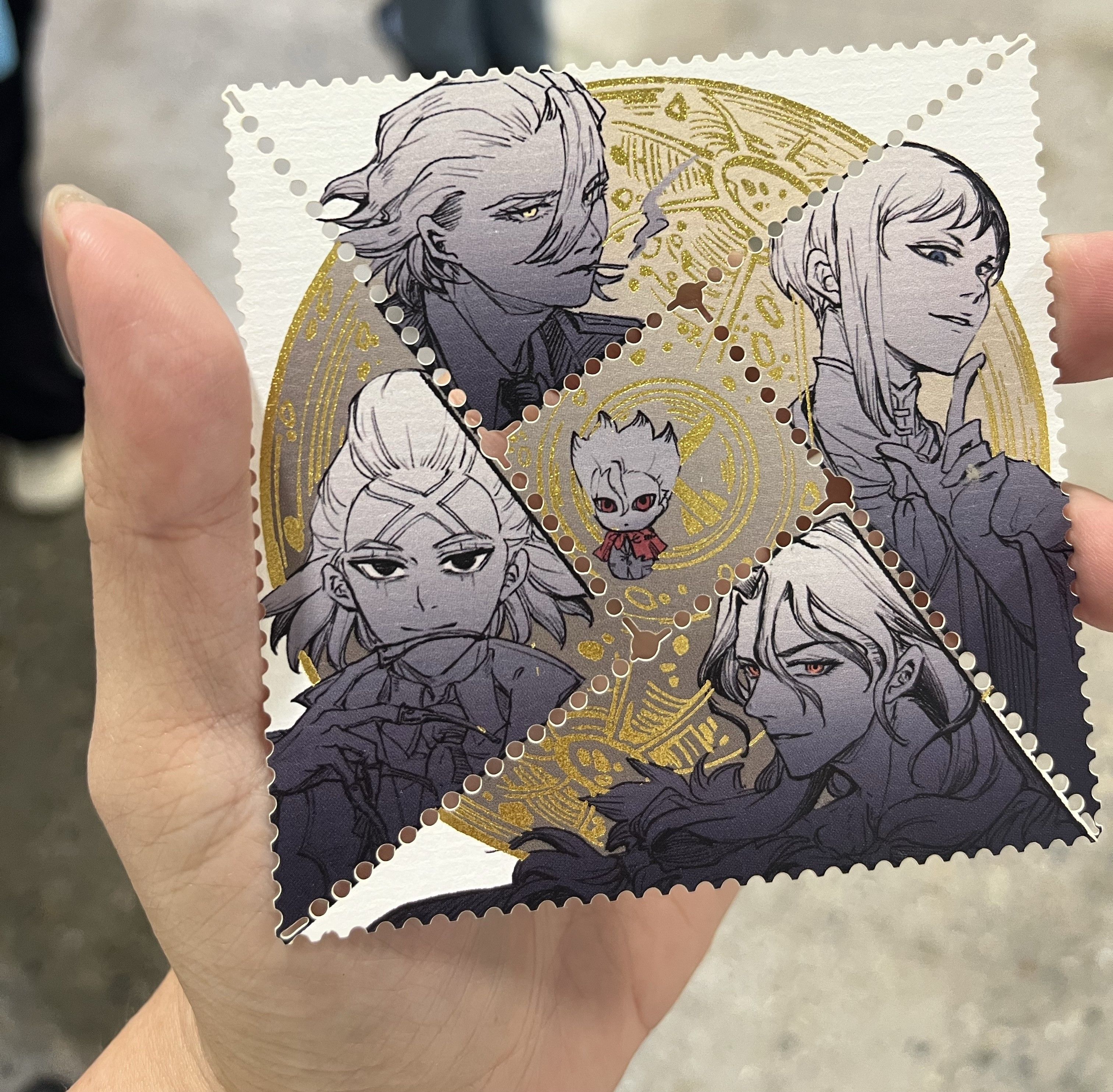 燙磨砂金郵票貼紙