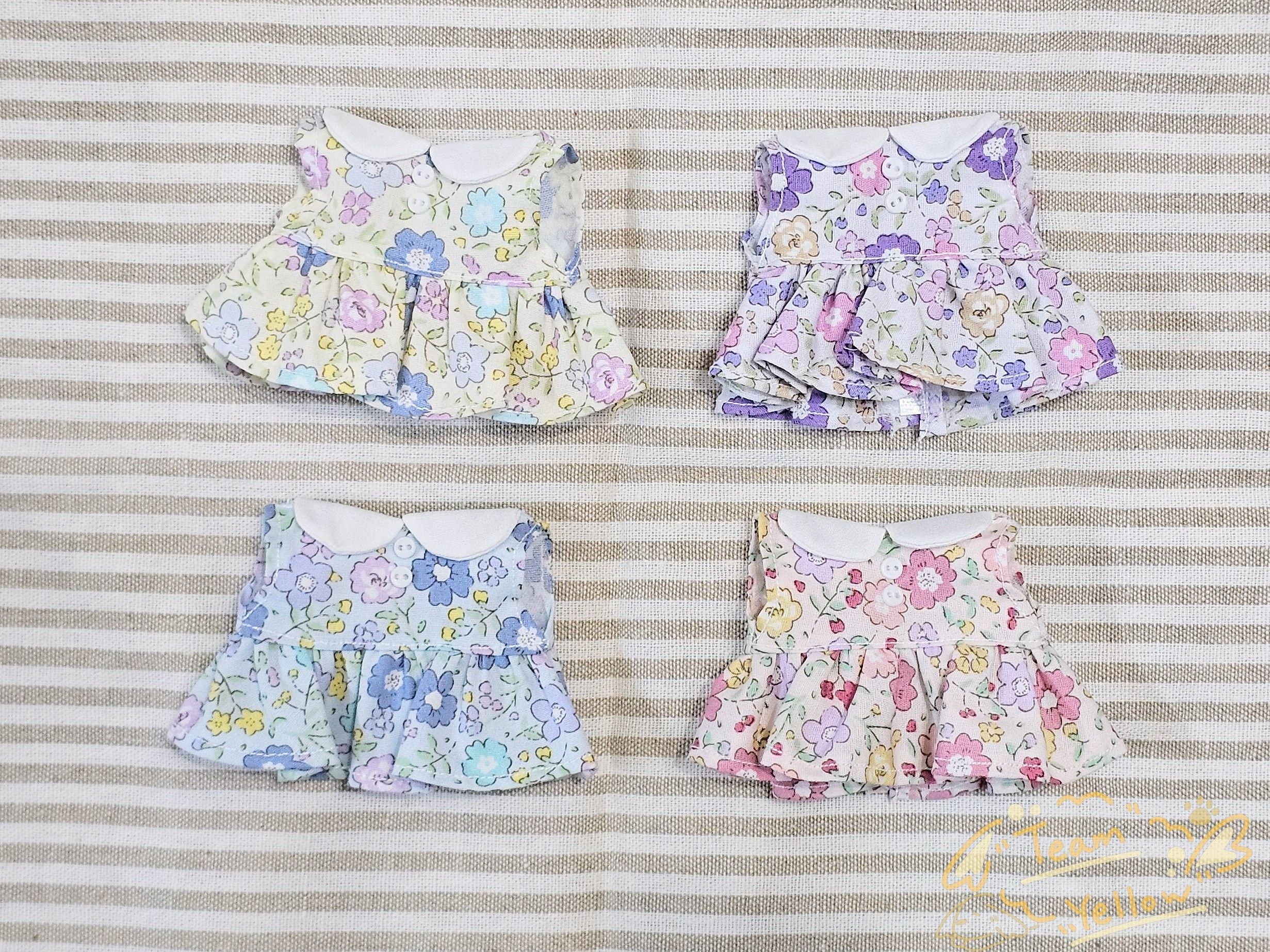 棉花娃10cm無袖碎花洋裝