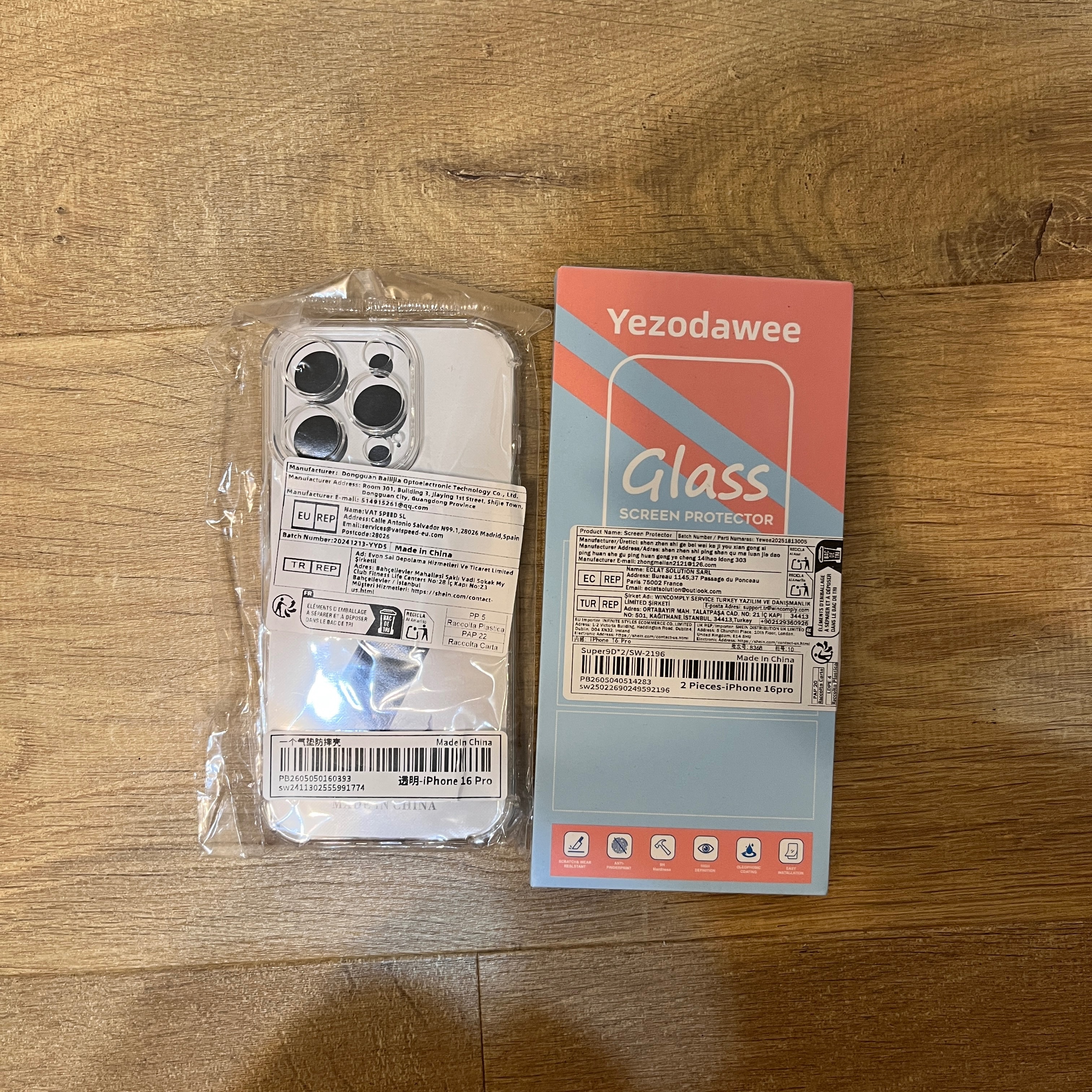 Iphone 16 pro 透明手機殼+保護貼*2