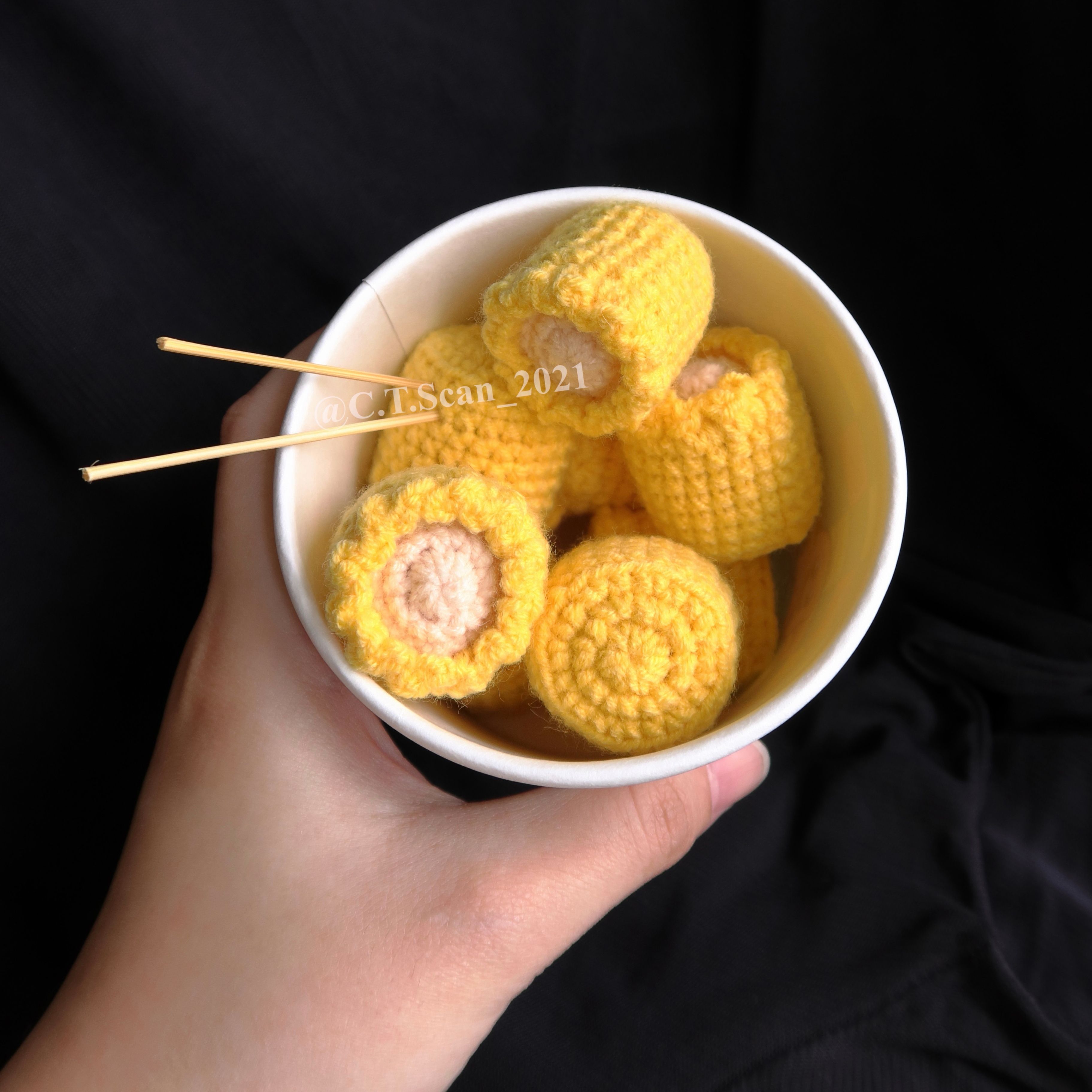 ⁺⑅可以玩食物✶˚手作鉤織燒賣｜貓咪手作玩具