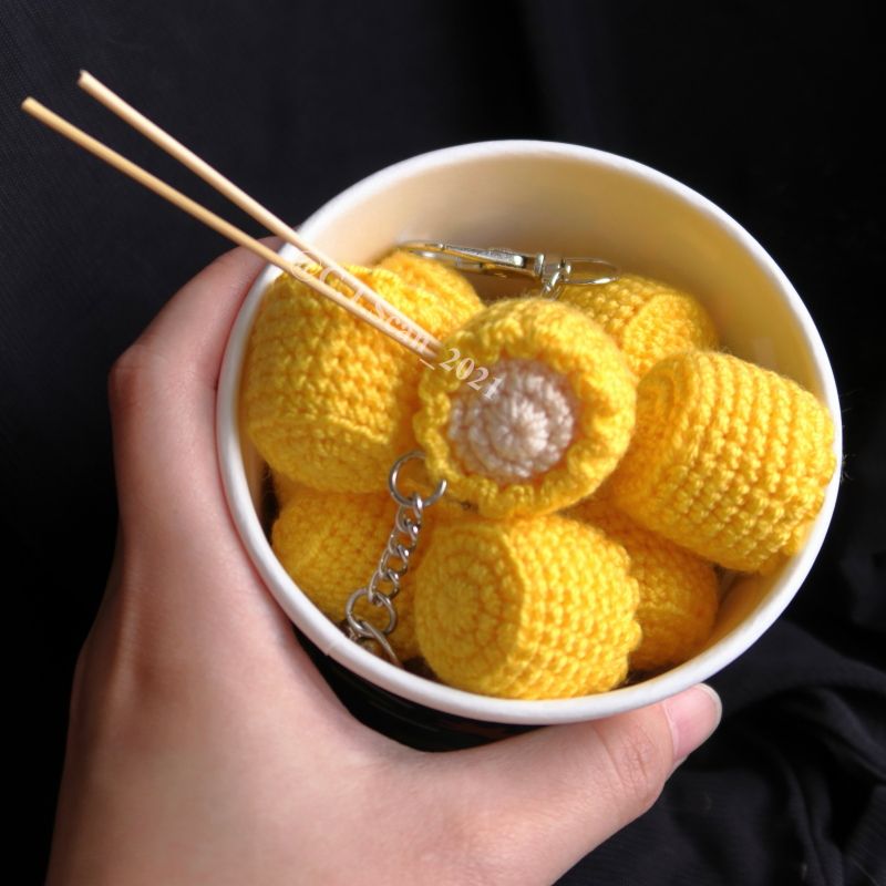 ⁺⑅可以玩食物✶˚鉤織燒賣吊飾｜好吃吊飾戴著走