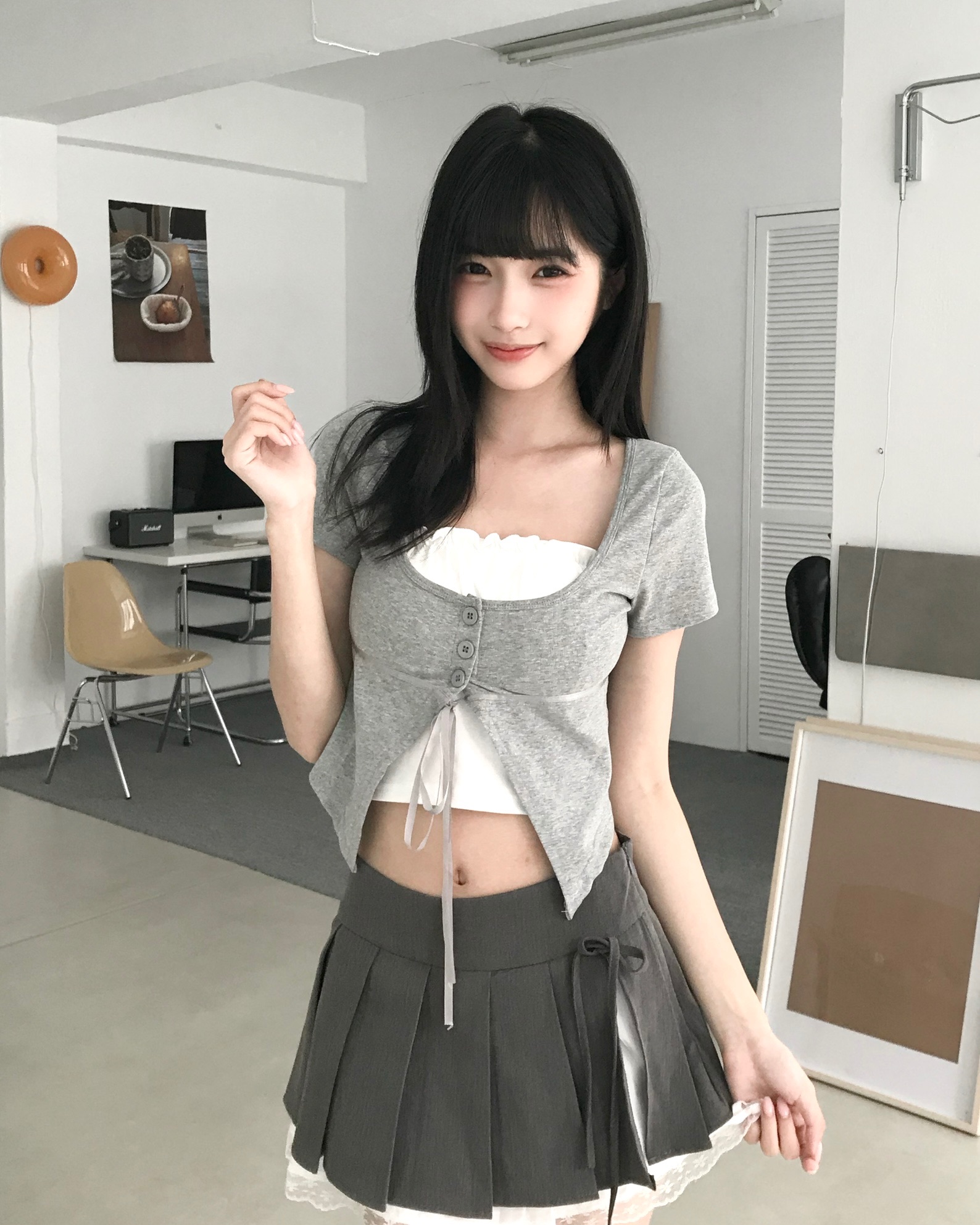 𝑷𝒐𝒏𝒚𝒐 帶胸墊!!花邊造型開衩兩件套