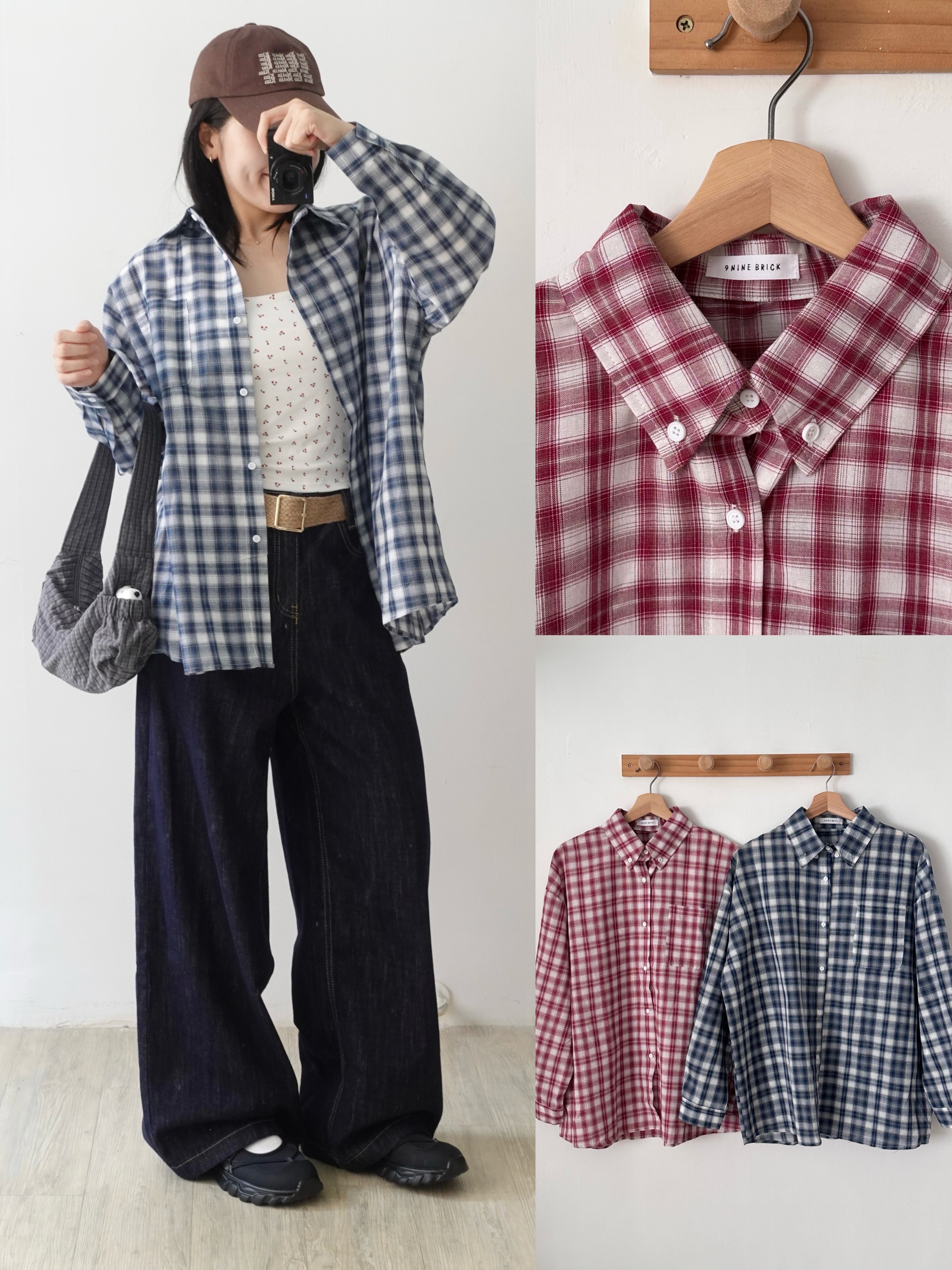 訂製✩︎  夏日高溫＆高顏值 ₍ᐢ˶› ̫ ‹˶ᐢ₎格紋寬鬆襯衫-2色