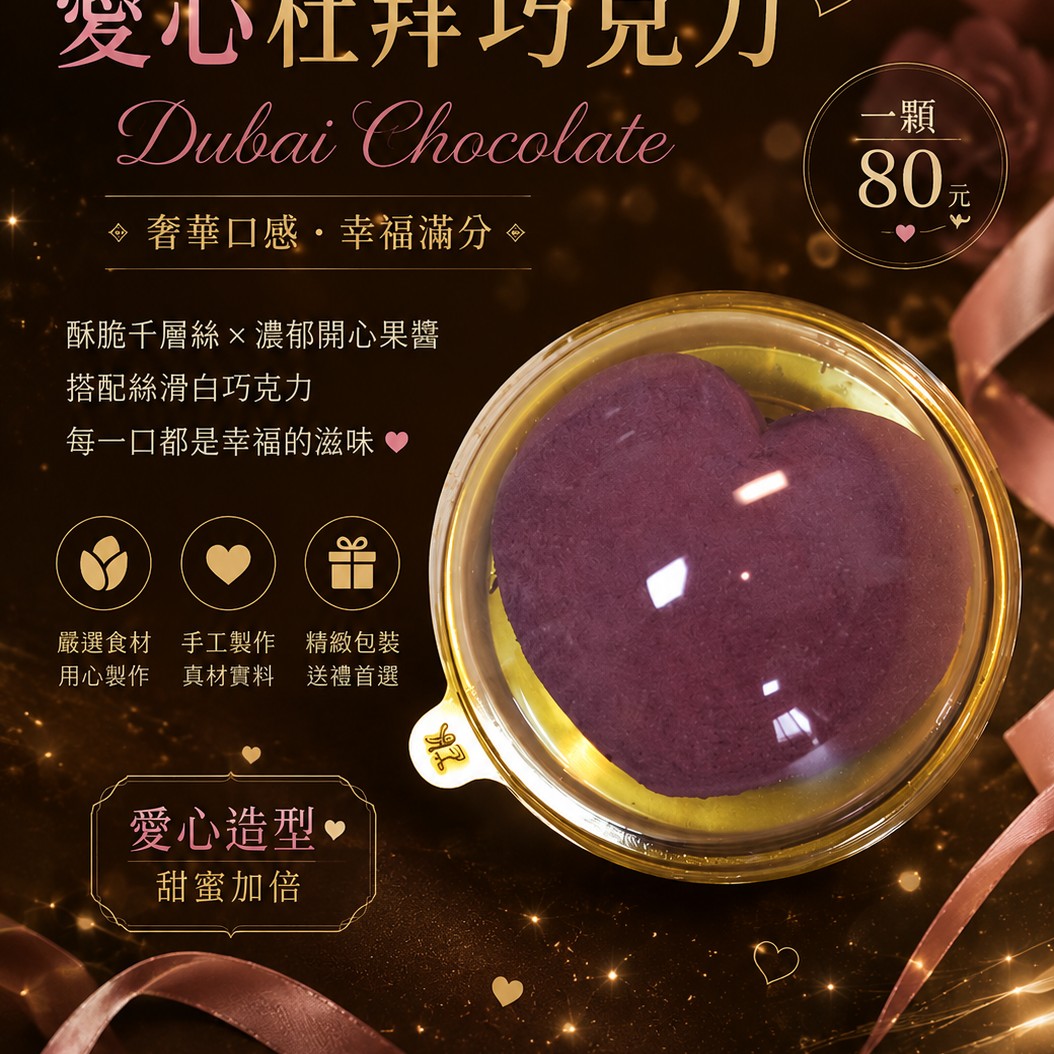 愛心紫薯杜拜Q餅