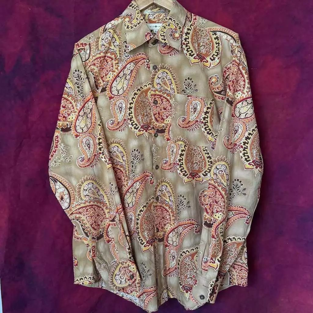 【海日山seasunmountain】80s-90s JOSEPH ABBOUD港製長袖變形蟲襯衫